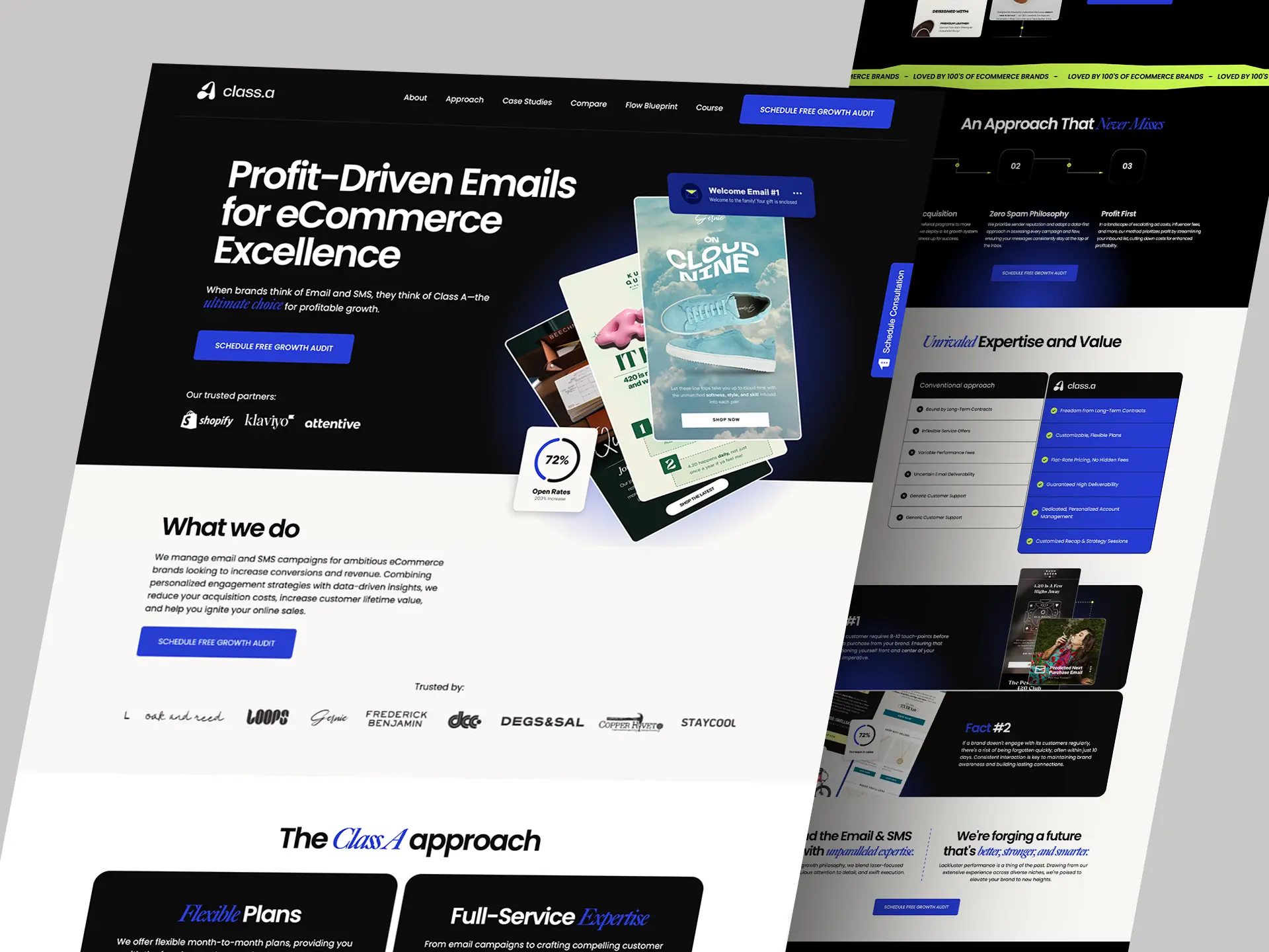 class.a website mockup