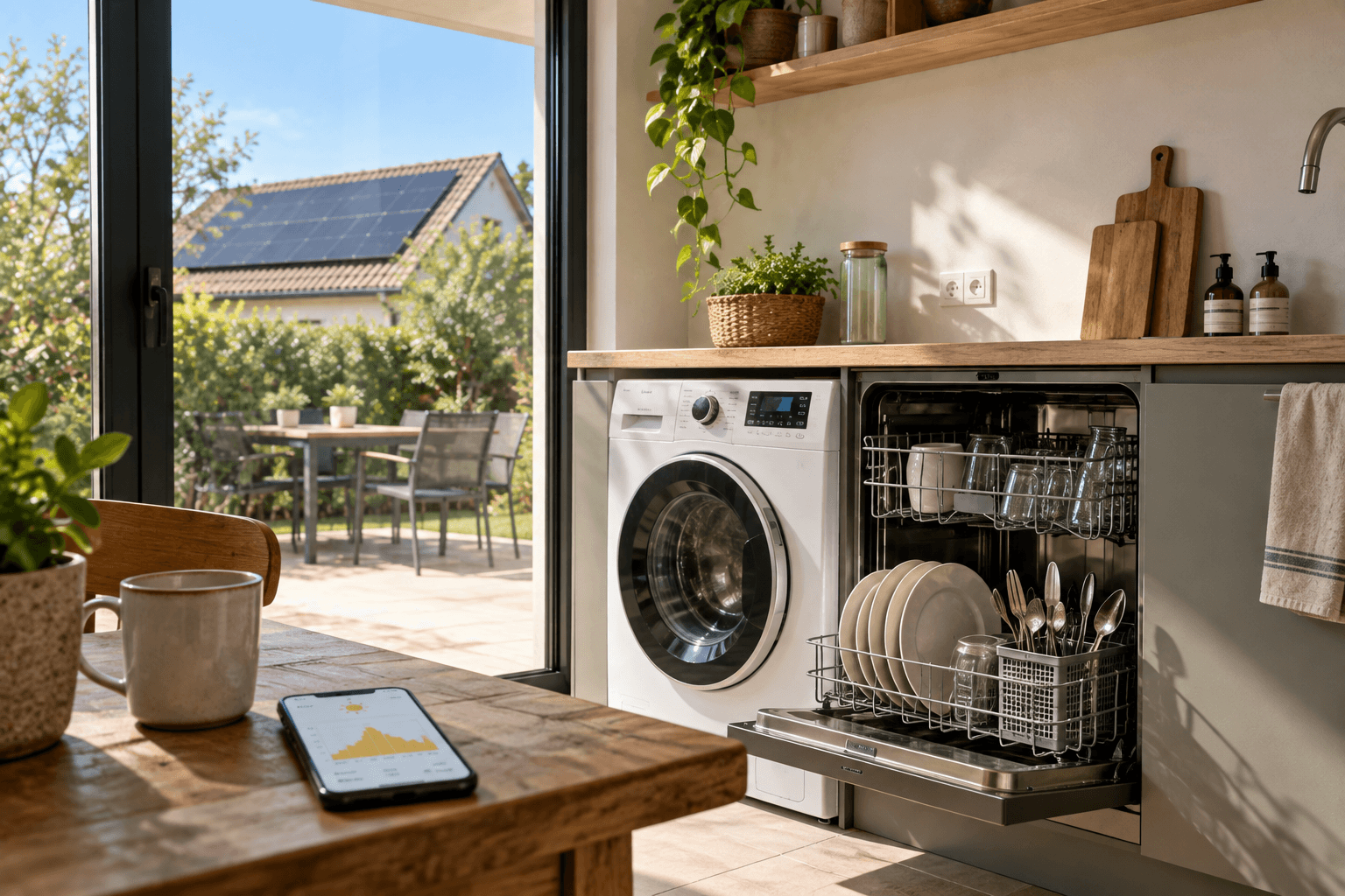 photo d'un système d'autoconsommation pour le lave linge et lave vaisselle