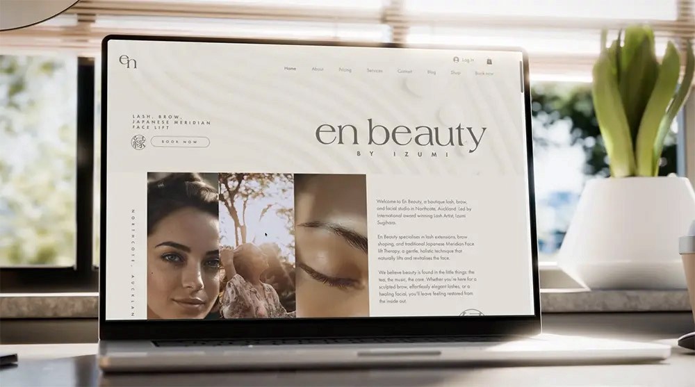 En beauty website designed by Kyttn Auckland