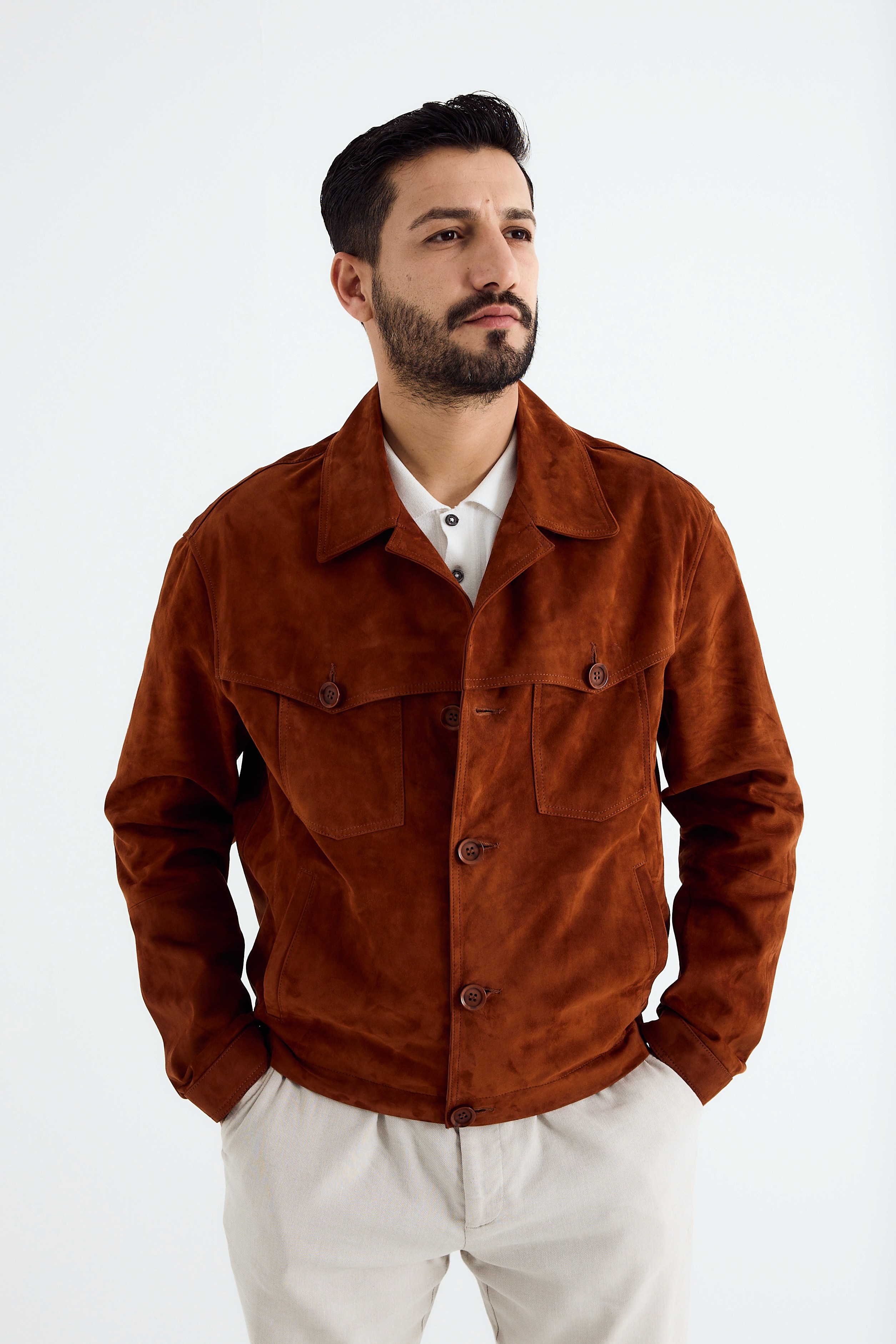 Brown leather jacket