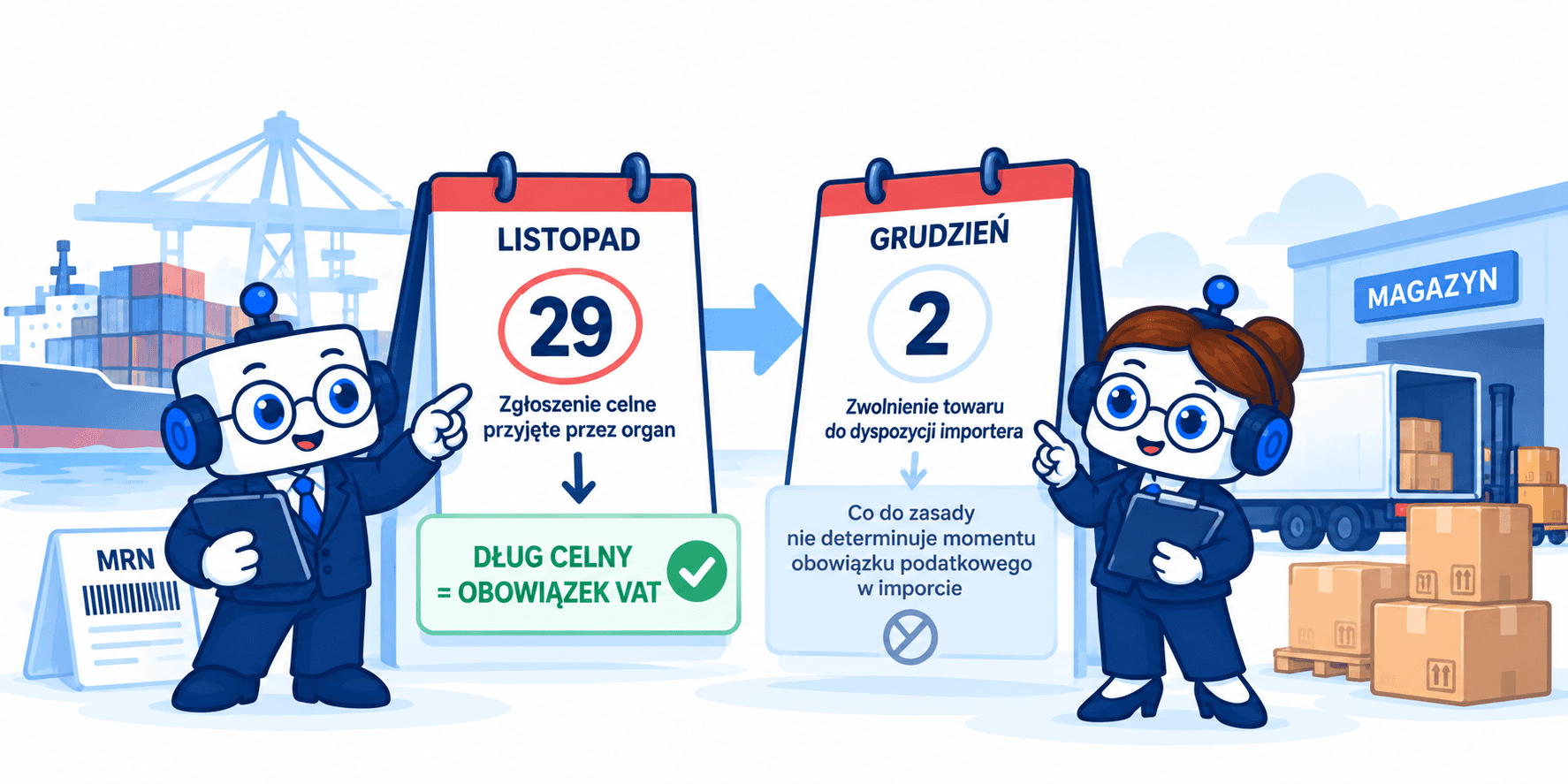 Przykład importu – zgłoszenie celne 29 listopada i zwolnienie towaru 2 grudnia