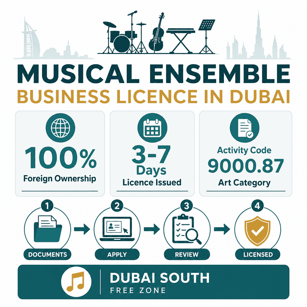 Infographic: Apply for a Musical Ensemble Business License in Dubai