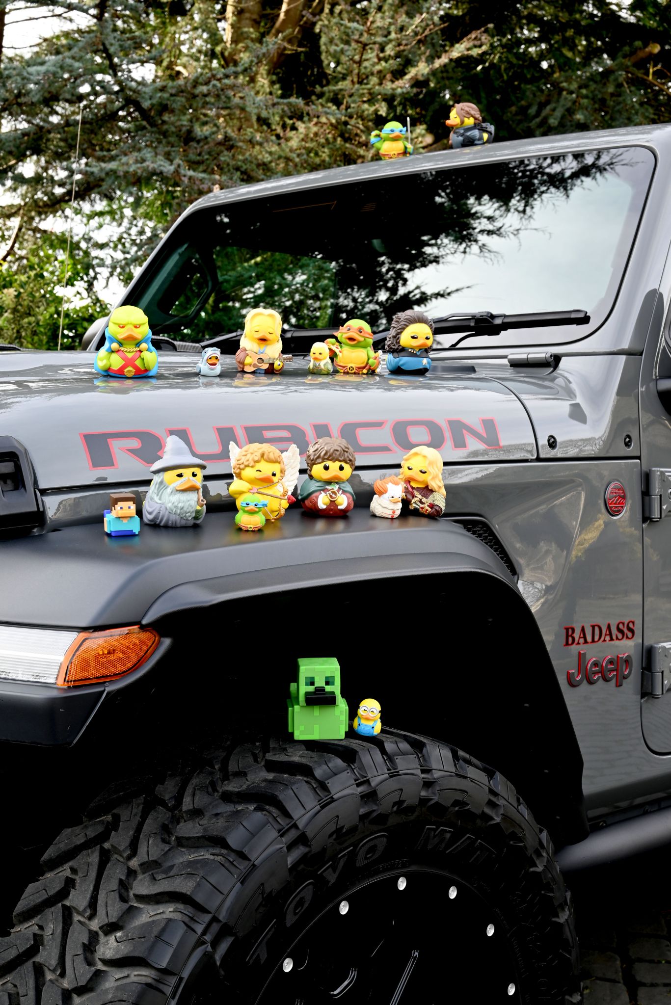 Rubber ducks on Jeep Wrangler