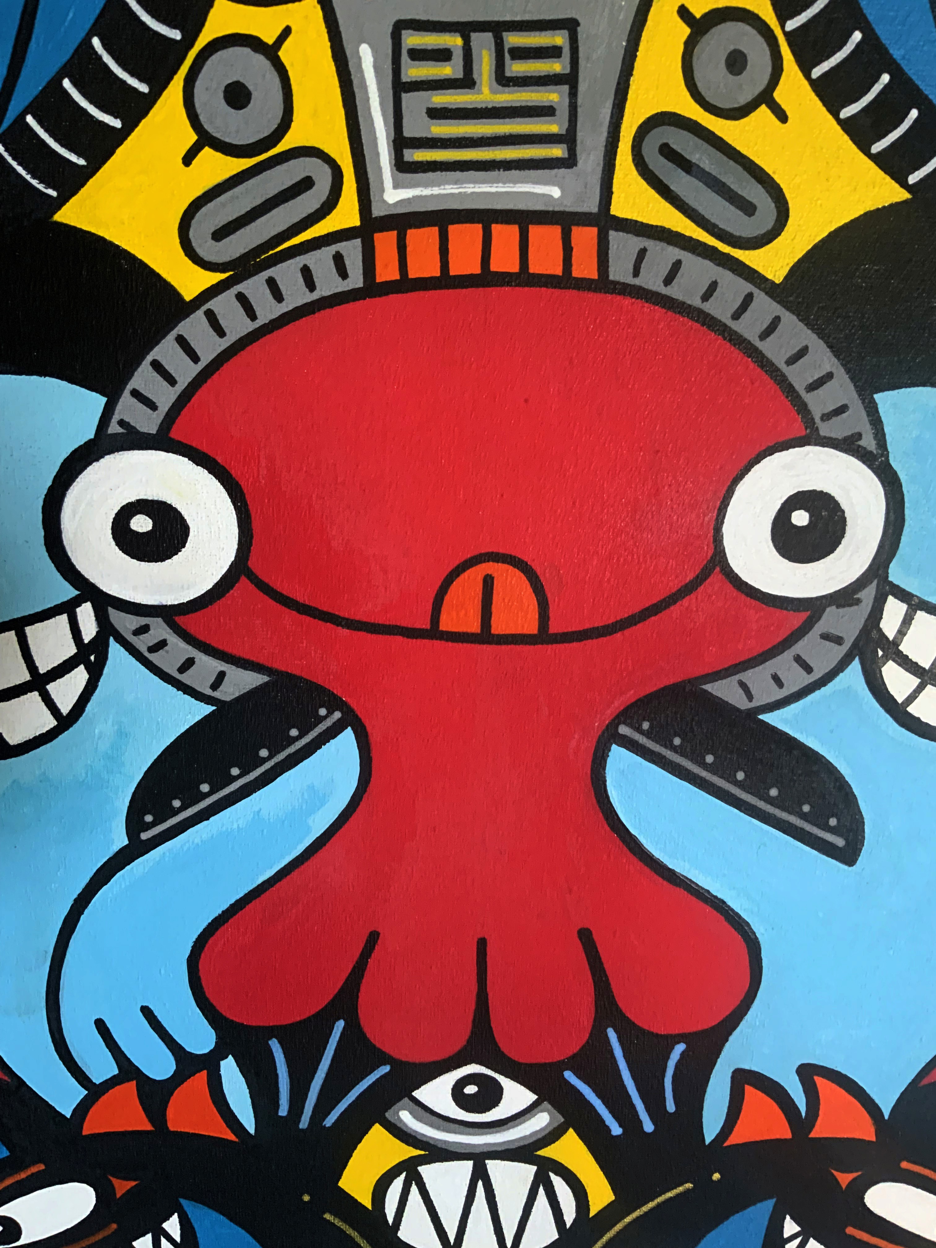 Doodle bots. Octopus detail