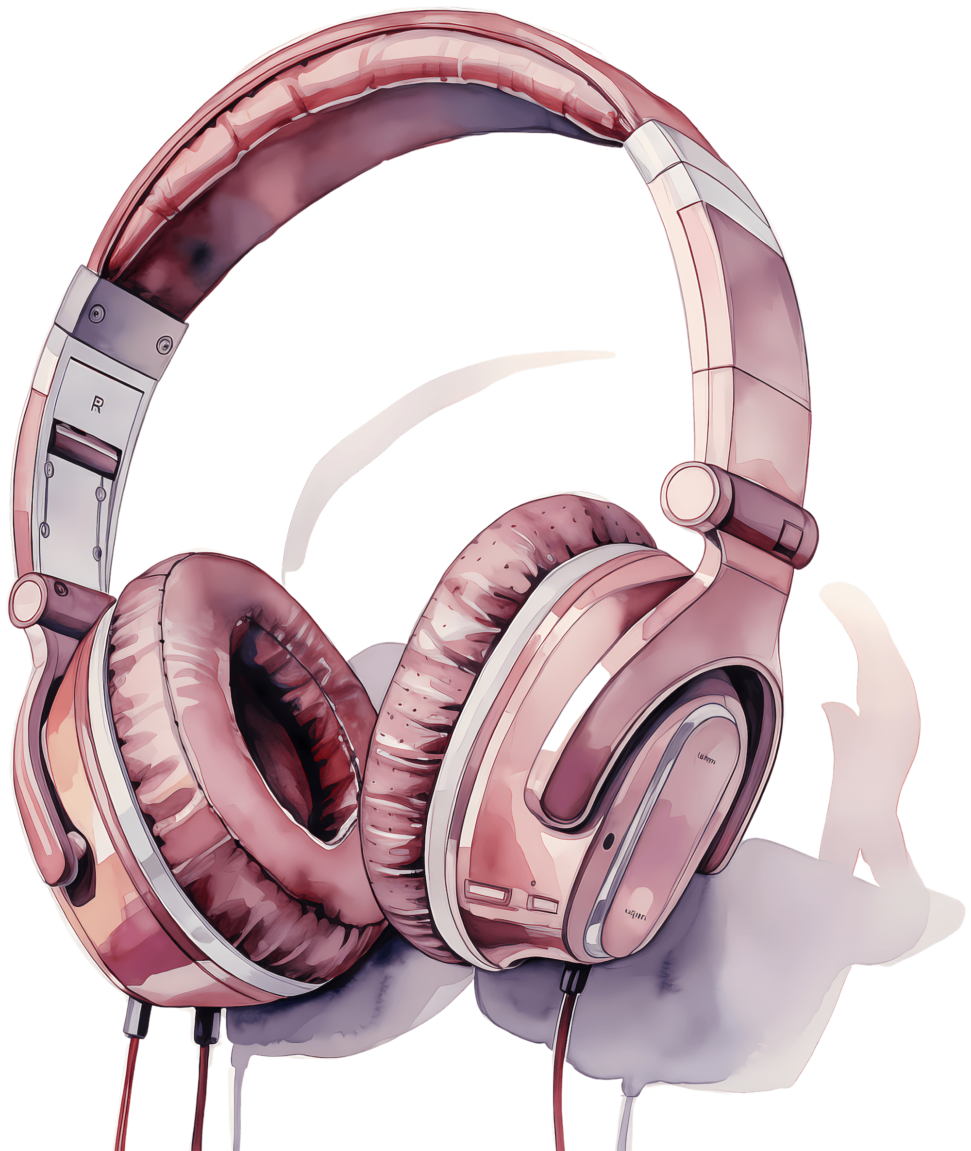 pink headphones