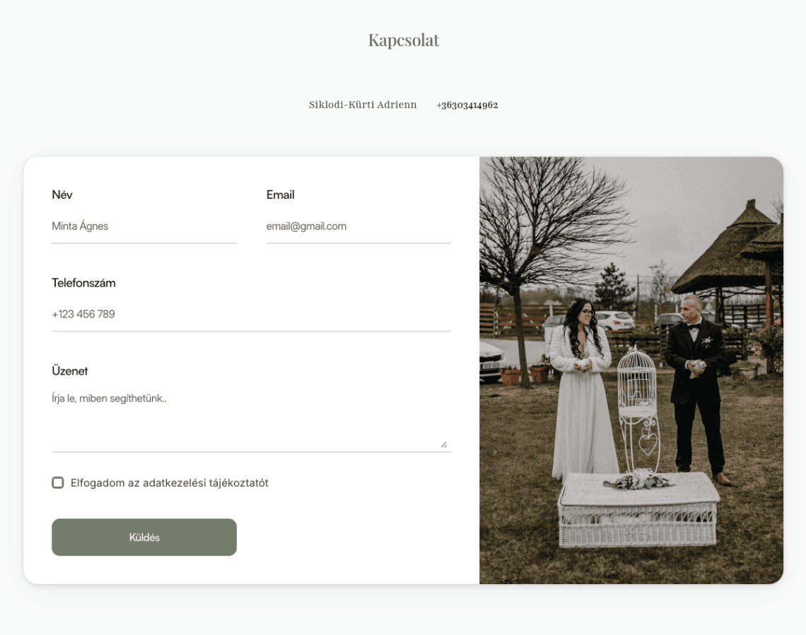 Időpontfoglalásra optimalizált masszázsstúdió weboldal