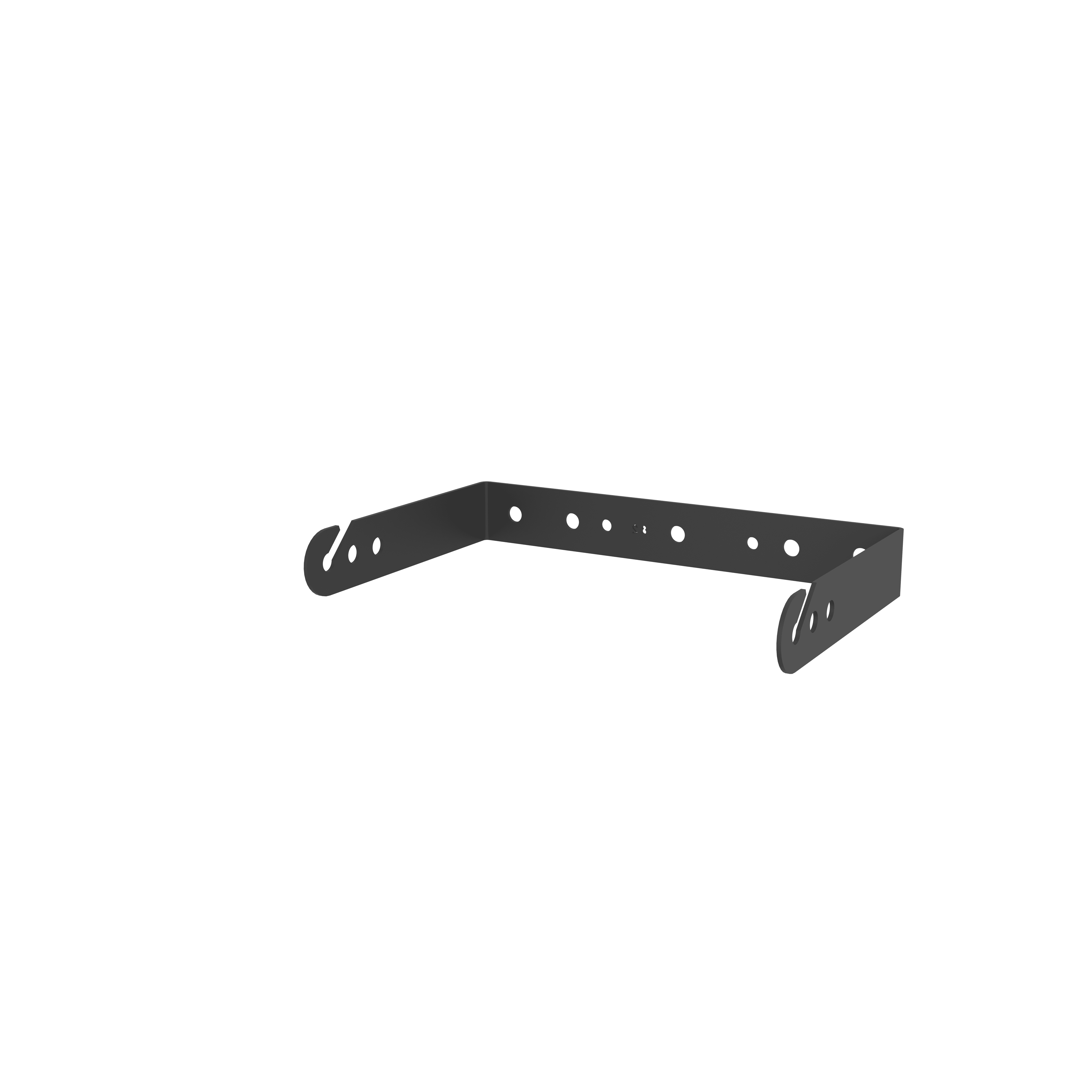 Black metal bracket with holes