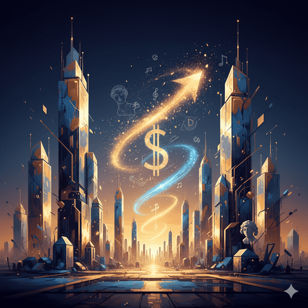 Majestic golden eagle sculpture symbolizing leadership and prestige at Gurugram luxury business center