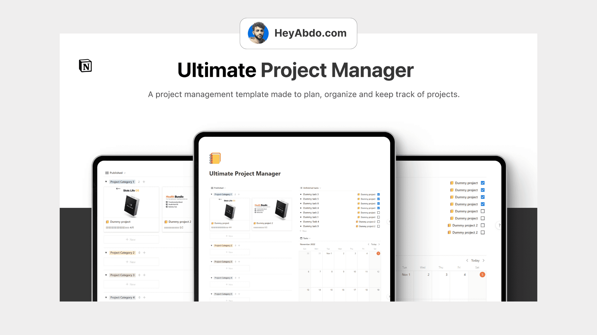 ultimate Notion Project management Template