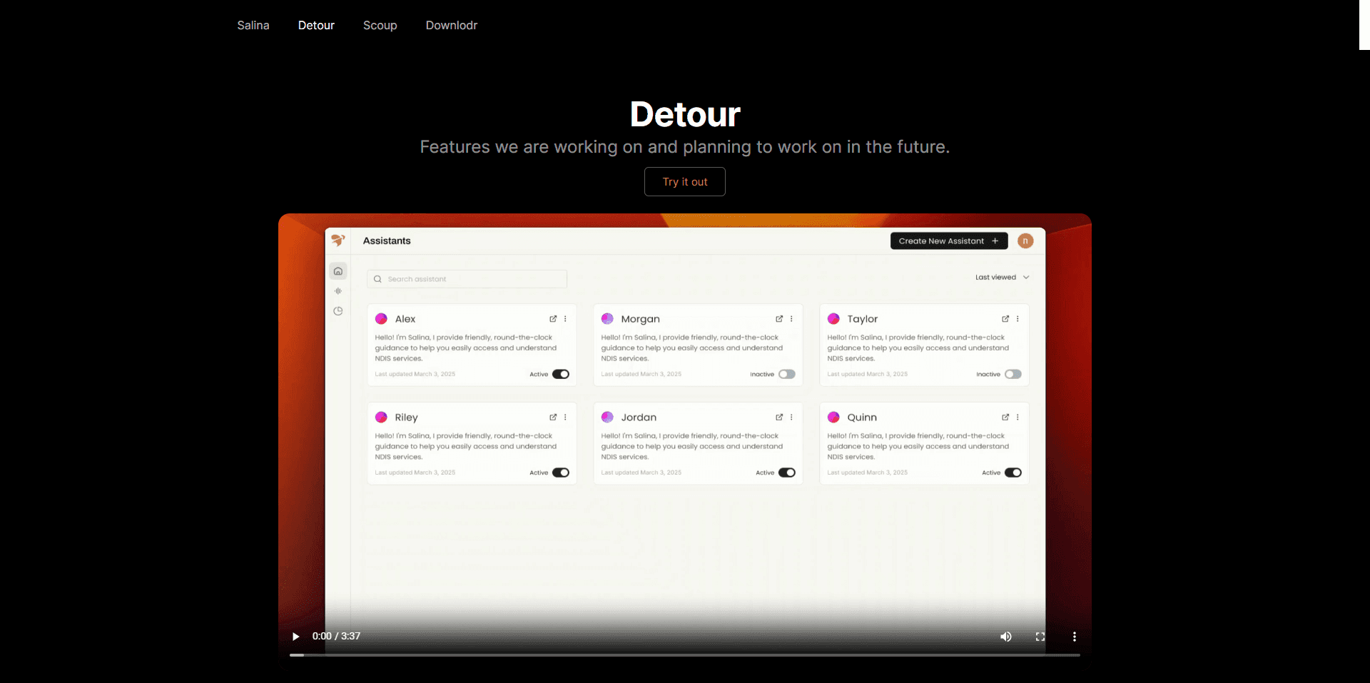 Detour roadmap interface – future chatbot assistant improvements
