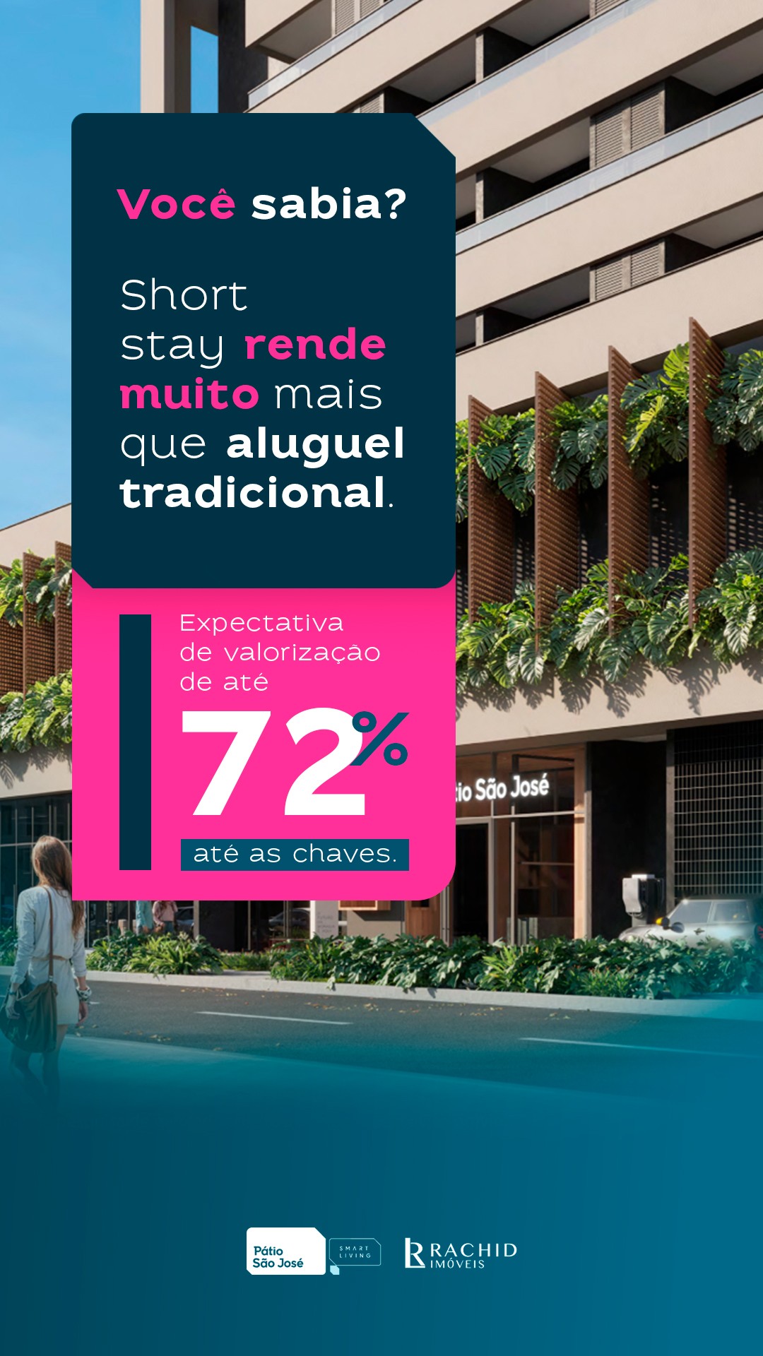 Curved modern skyscraper against a clear blue sky.