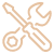 Icons of a screw driver and a wrentch crossed