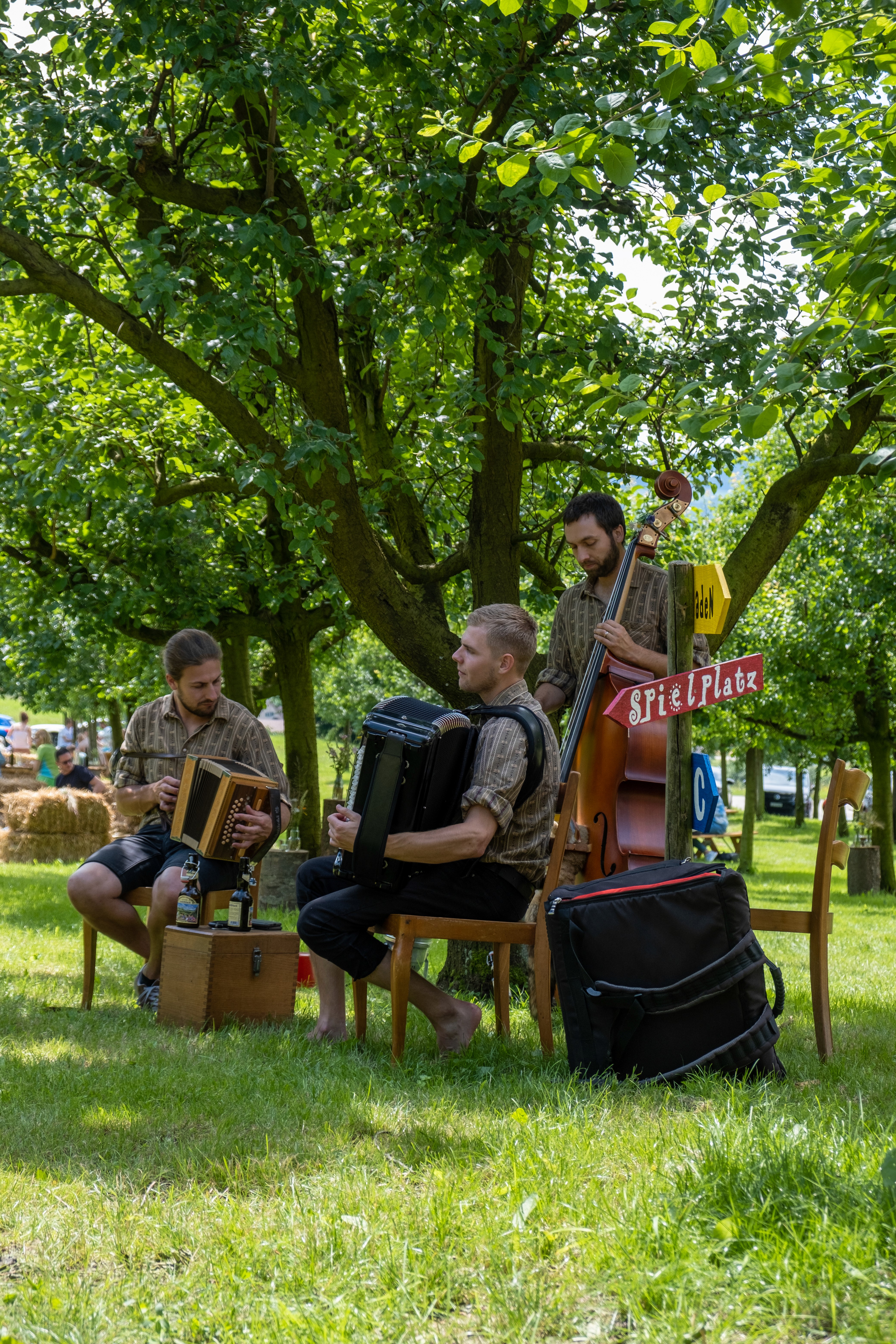 Ländlermusik beim Picknick im Obstgarten