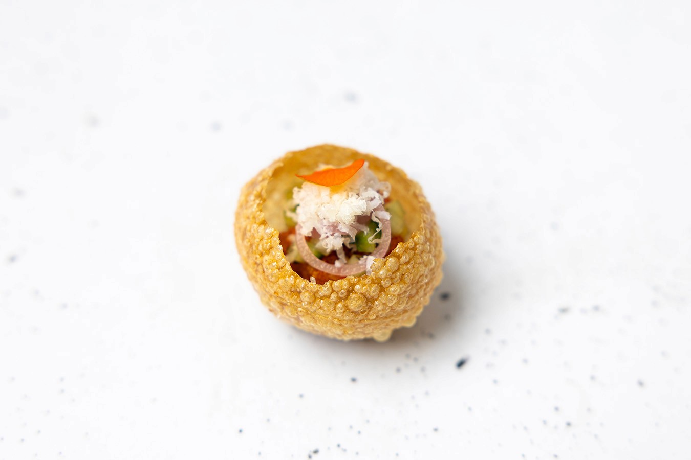 Nduja & romesco crisp canape