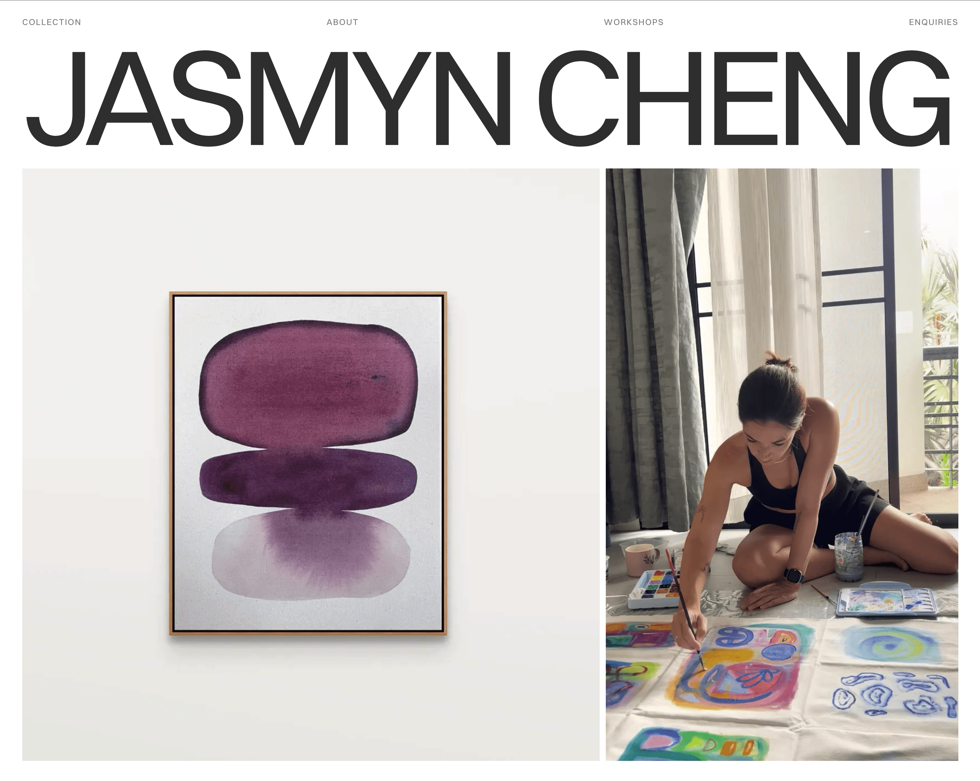 Homage hero section with scaling navigation