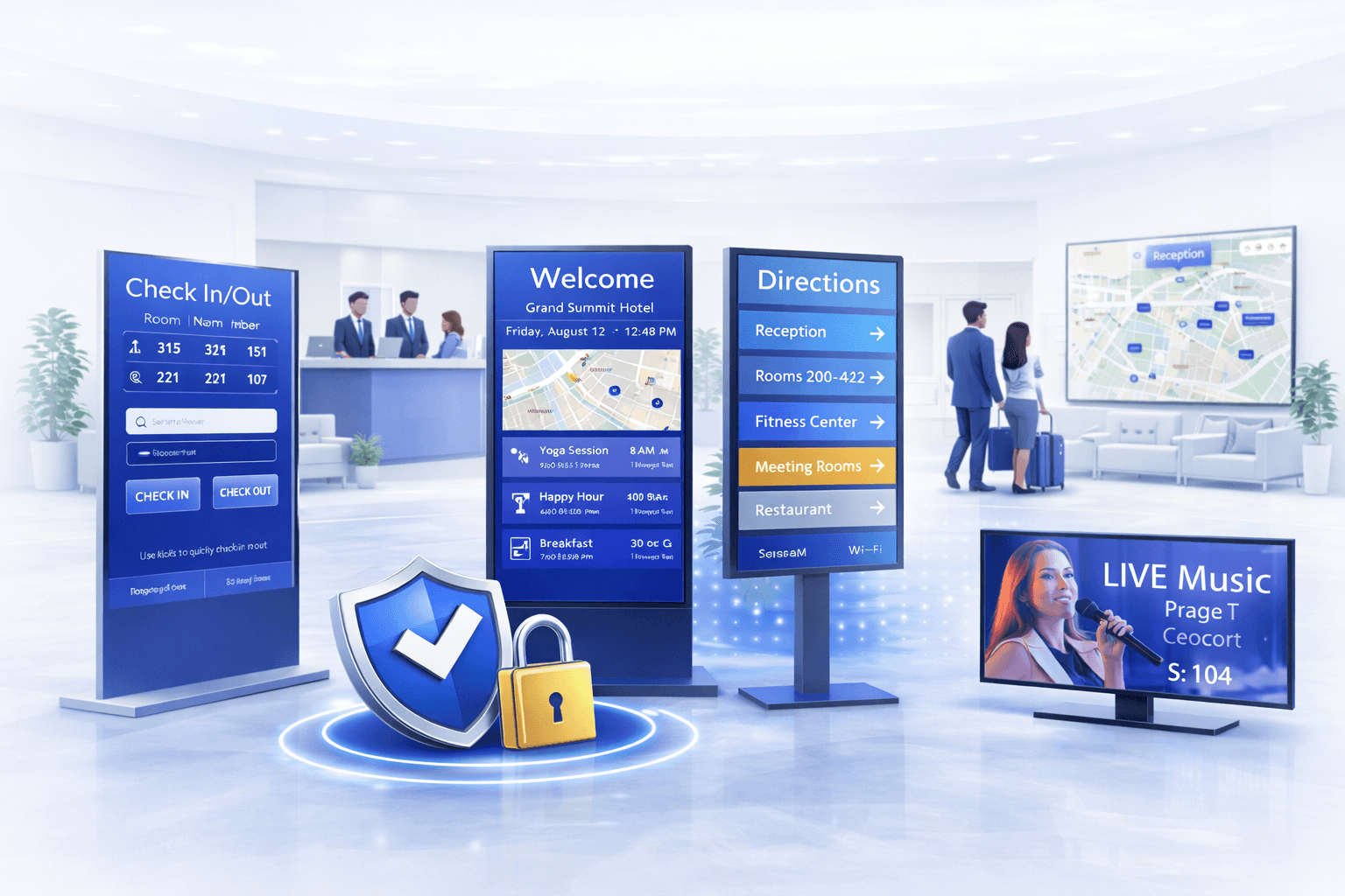 software de señalización digital para hoteles que optimiza el proceso de check-in y check-out