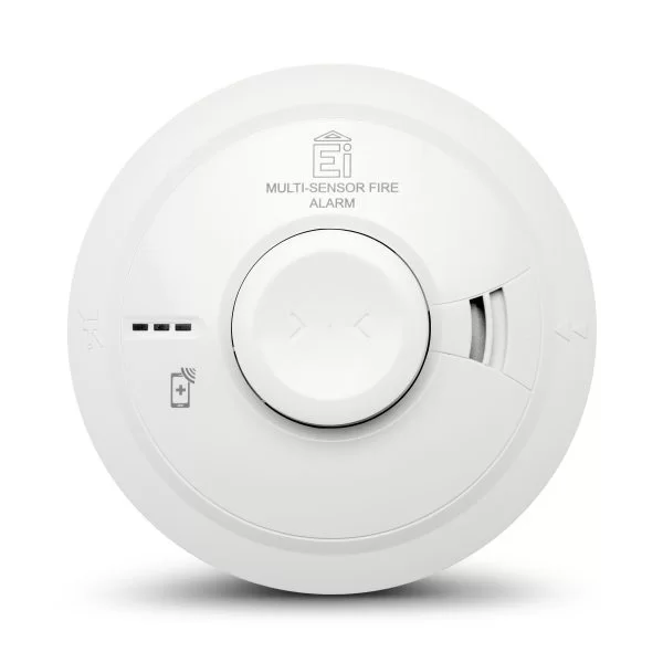 White round fire alarm detector