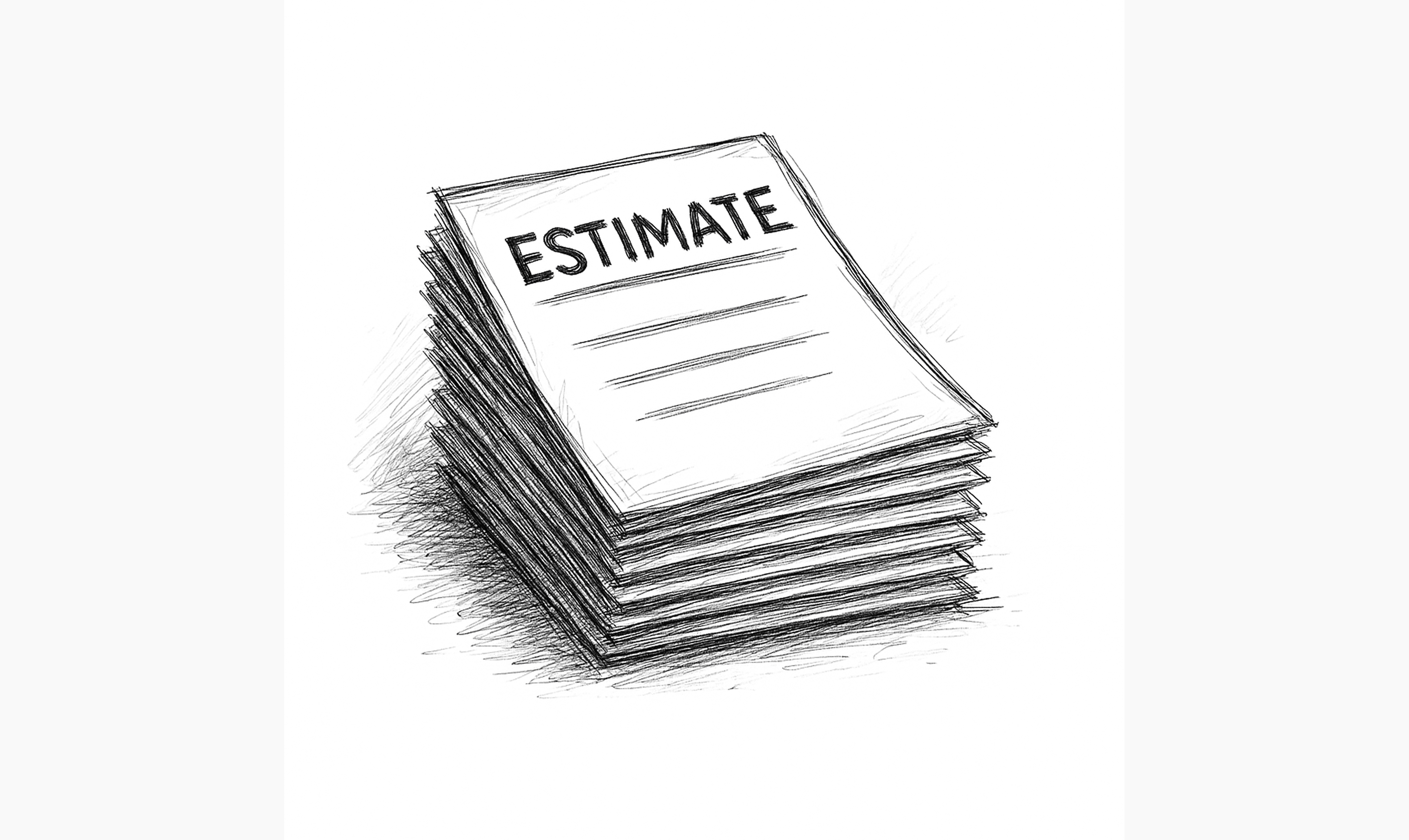 여러 회사의 견적서를 모아둔 파일 더미