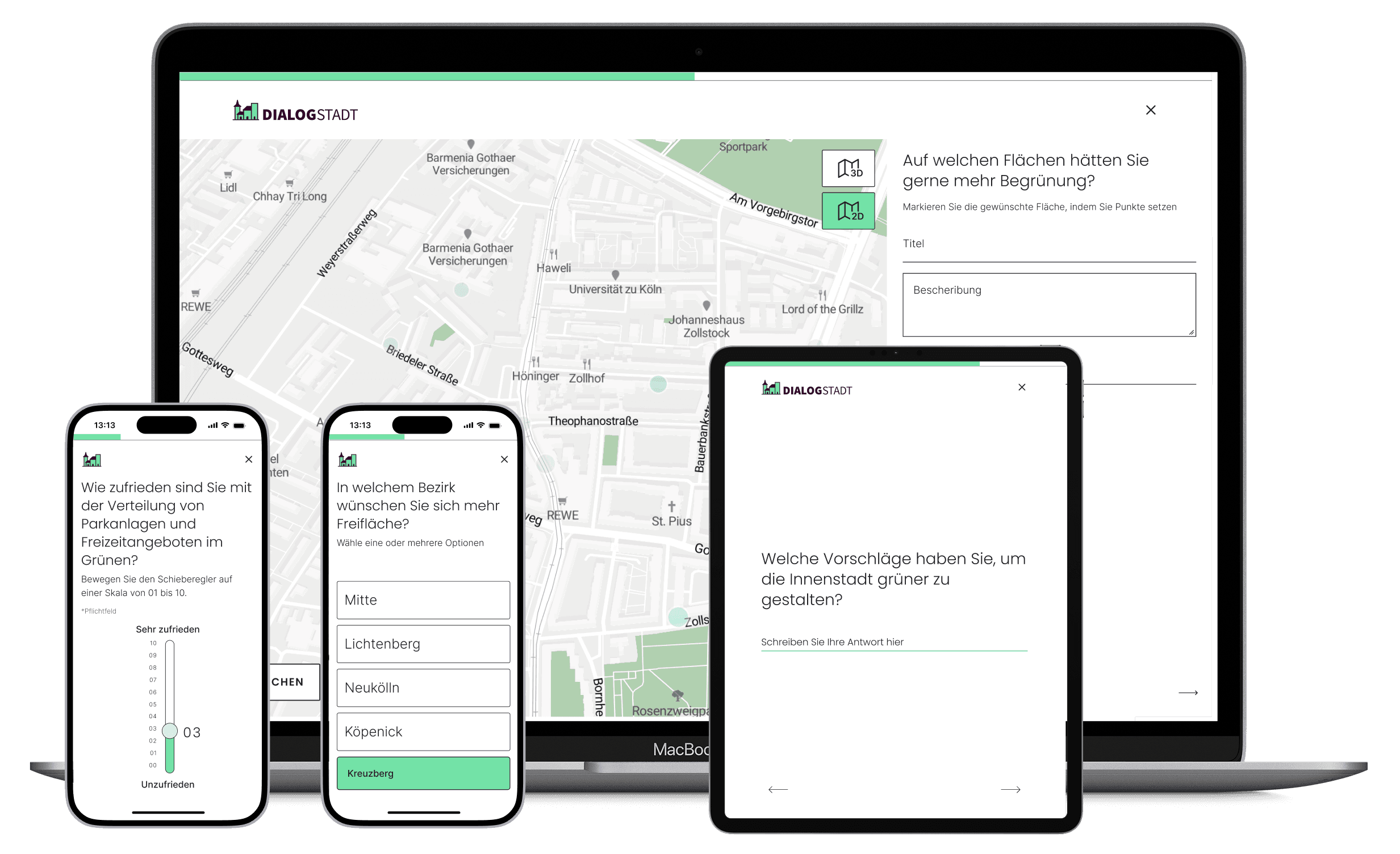 Digitale Beteiligungsplattform für Kommunen mit automatischer Auswertung und Clustering von Bürgerbeiträgen