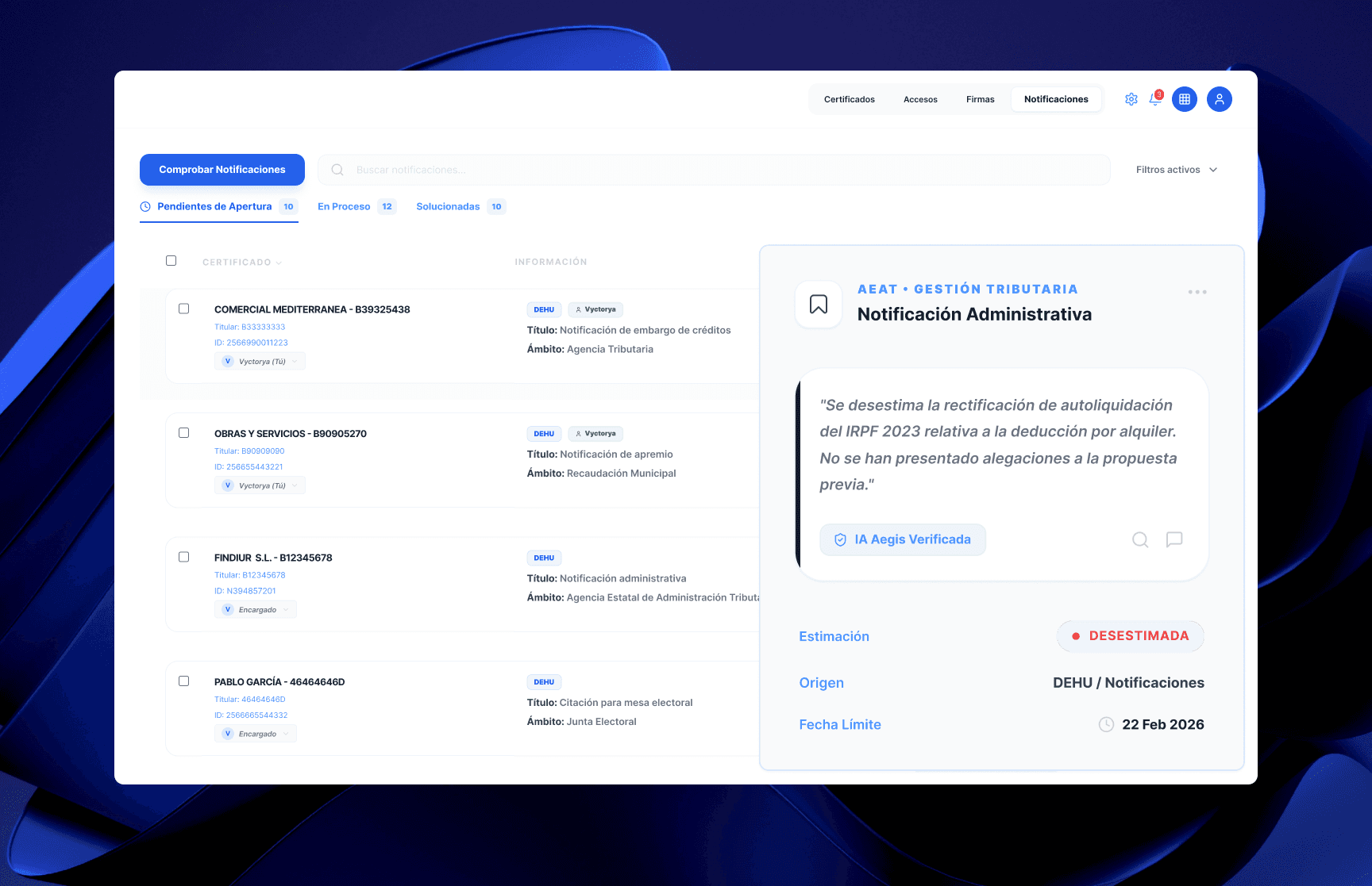 FINDIUR GESTOR DE NOTIFICACIONES CON IA