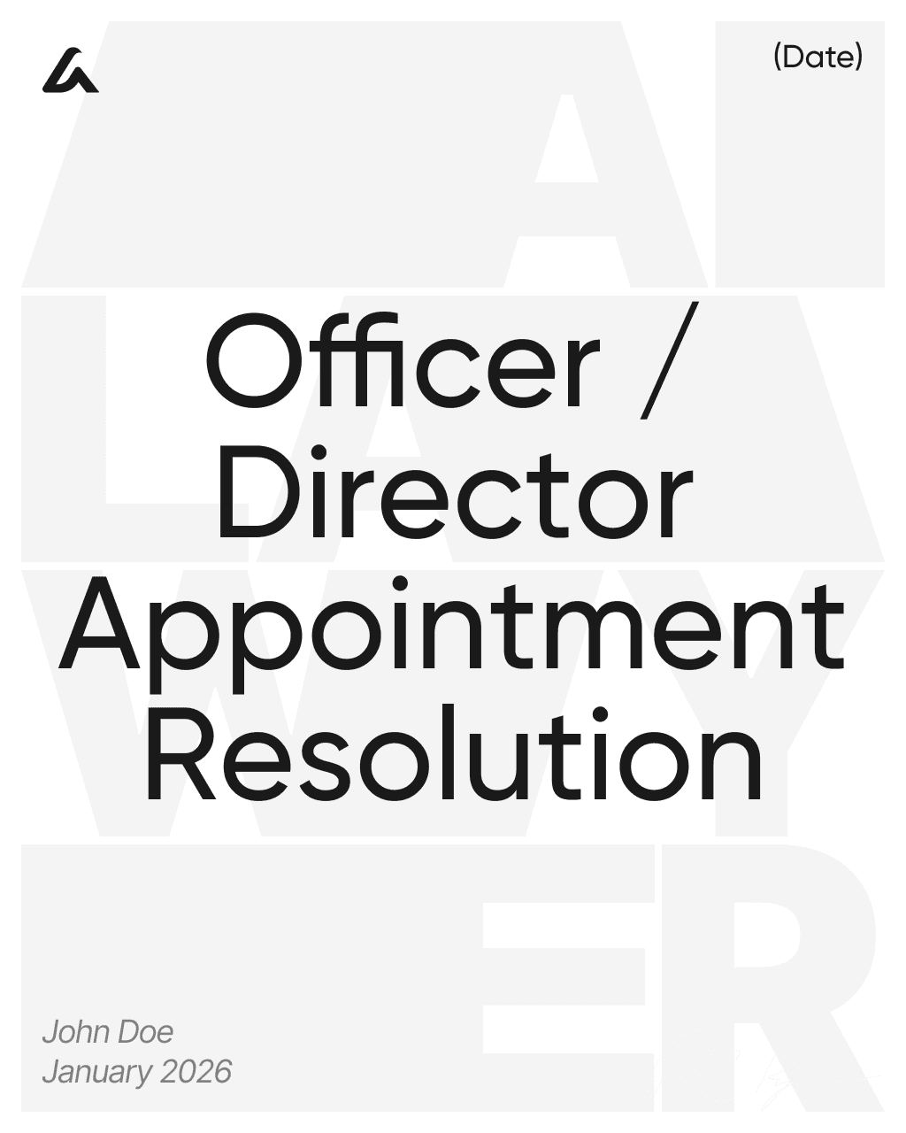 Officer / Director Appointment Resolution
