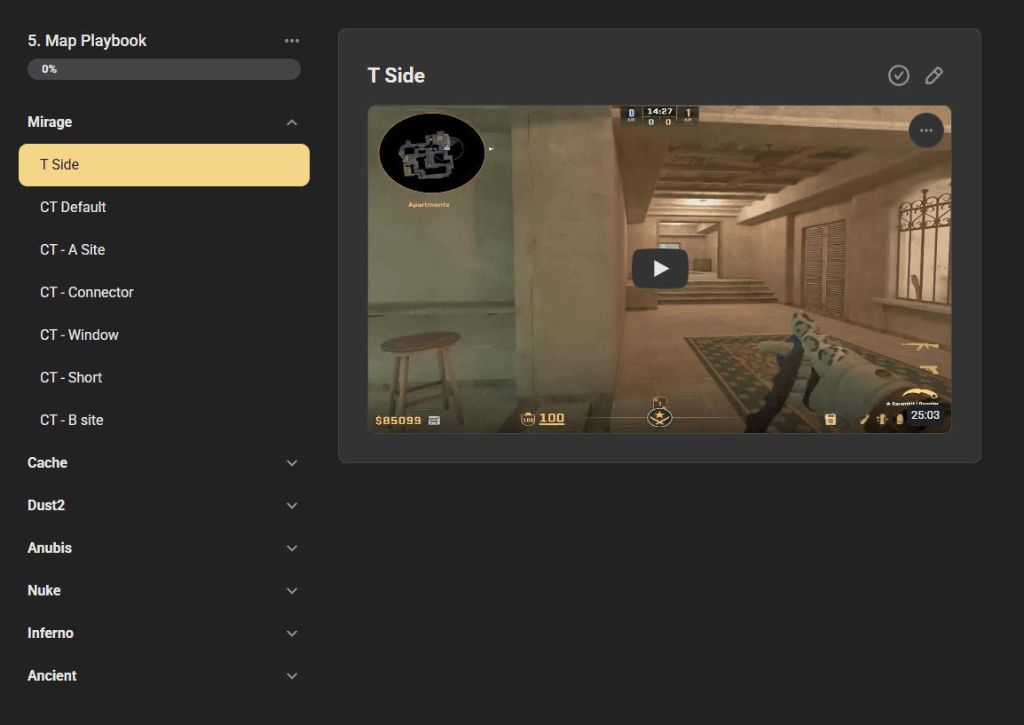 CS2 map playbook with T side and CT positions broken down for every map