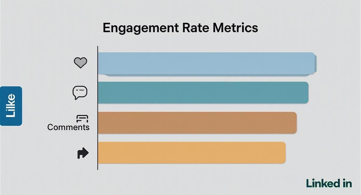 Infographic about engagement rate linkedin