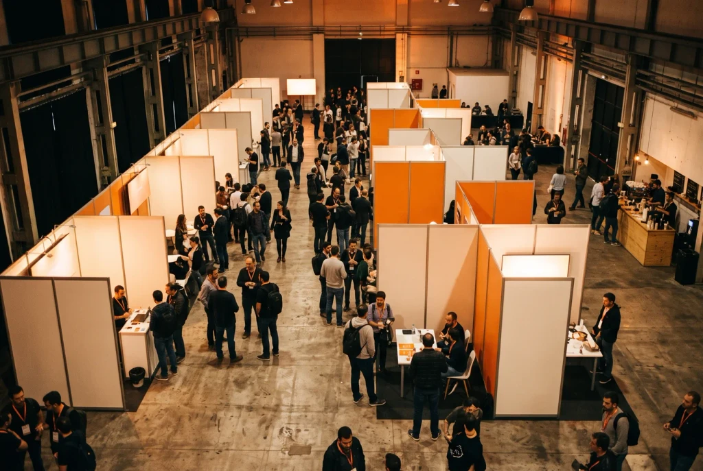 Expo hall, 42 booths