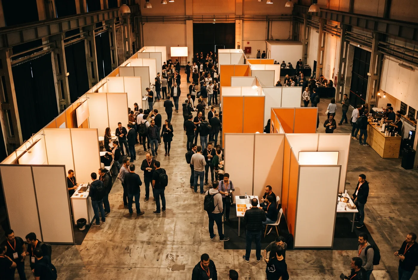 The expo floor seen from above
