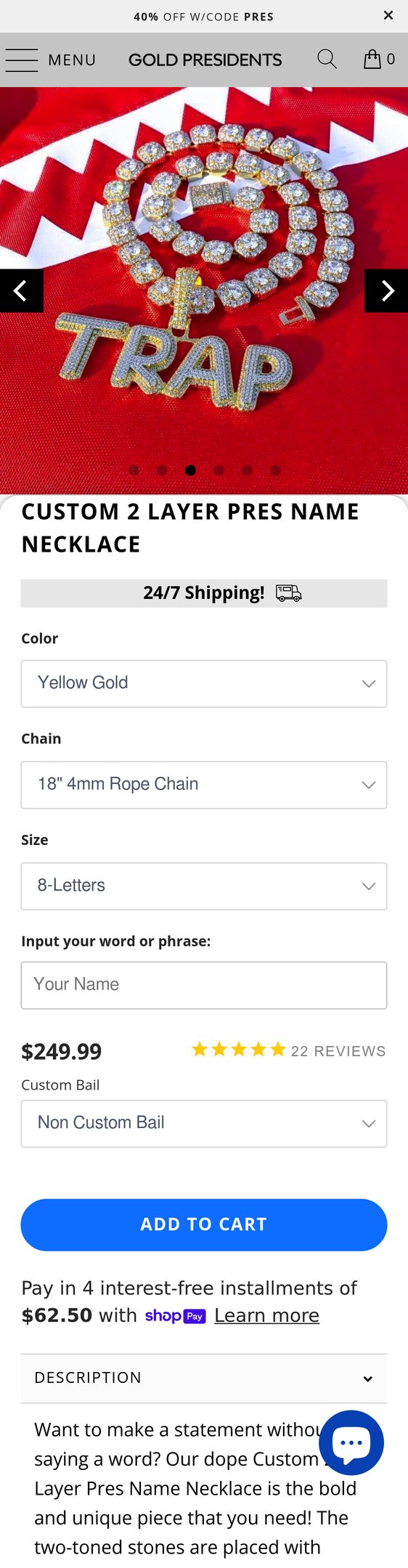 Jewelry product options include: necklace, pendant for Custom 2 Layer  Name Necklace from Pres.