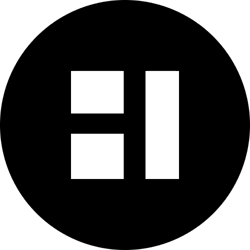 Logo consisting of a stylized "E" and "I" in white on a black circular background.