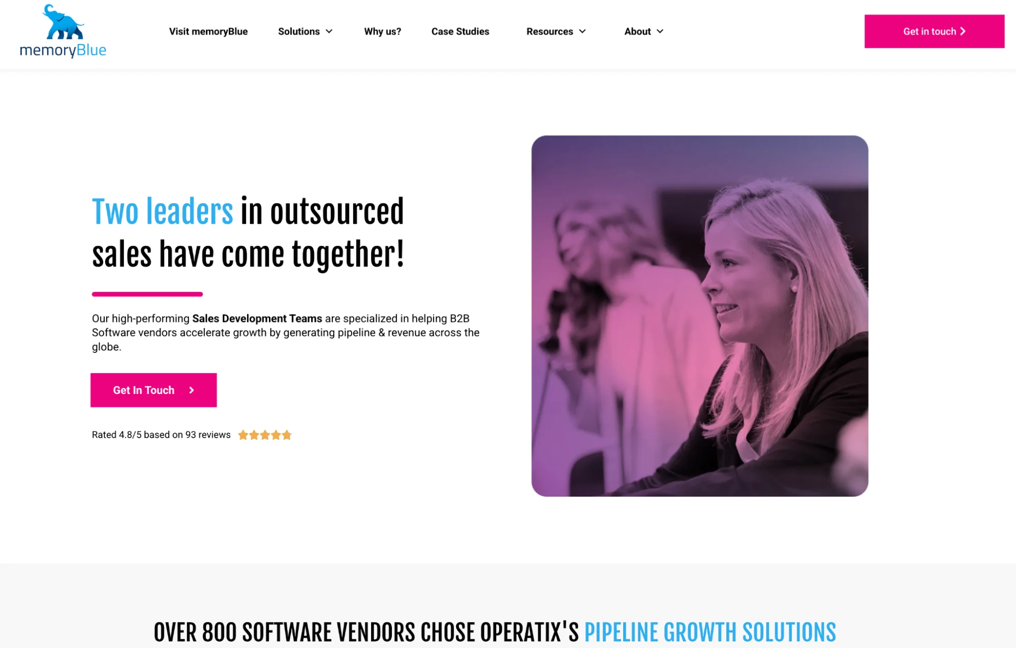 Operatix homepage: B2B sales development and pipeline generation for tech companies