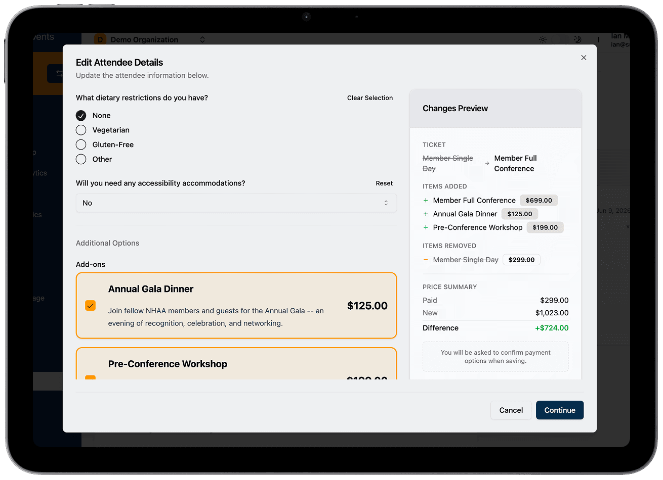 image showing orders being edited