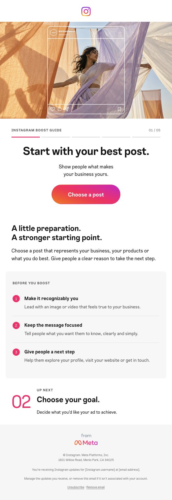 Choose a post email design