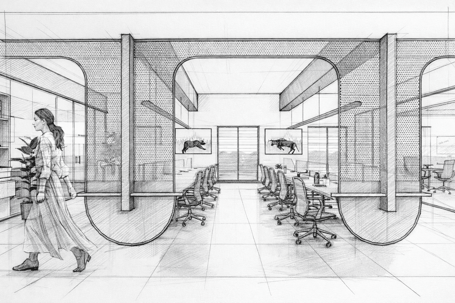 Futura + JHMC, P. Velur, Tamil Nadu - Commercial office, with linear planning and modular workspace layout, designed by Rooted Narratives.