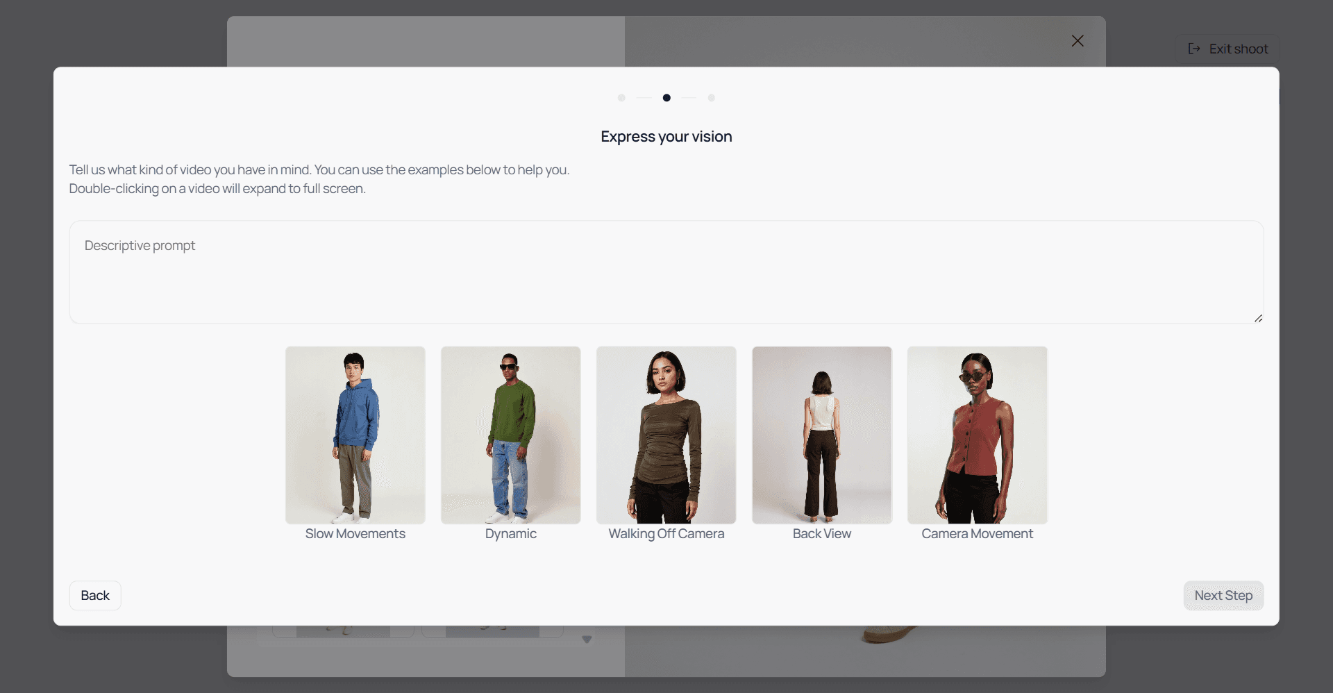 Choose your prompt to generate ai fashion video