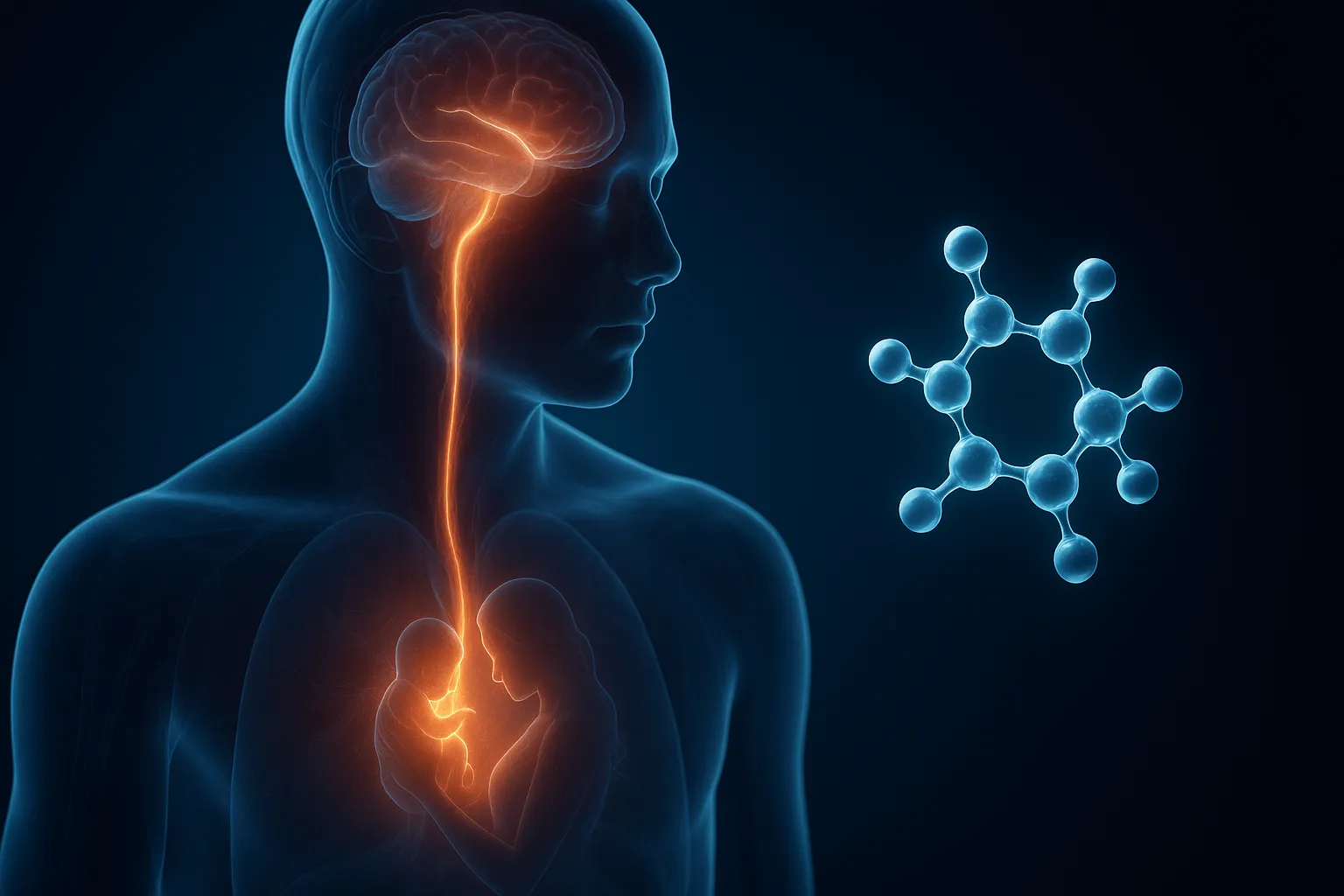 Oxytocin - 3d illustration of human and DNA