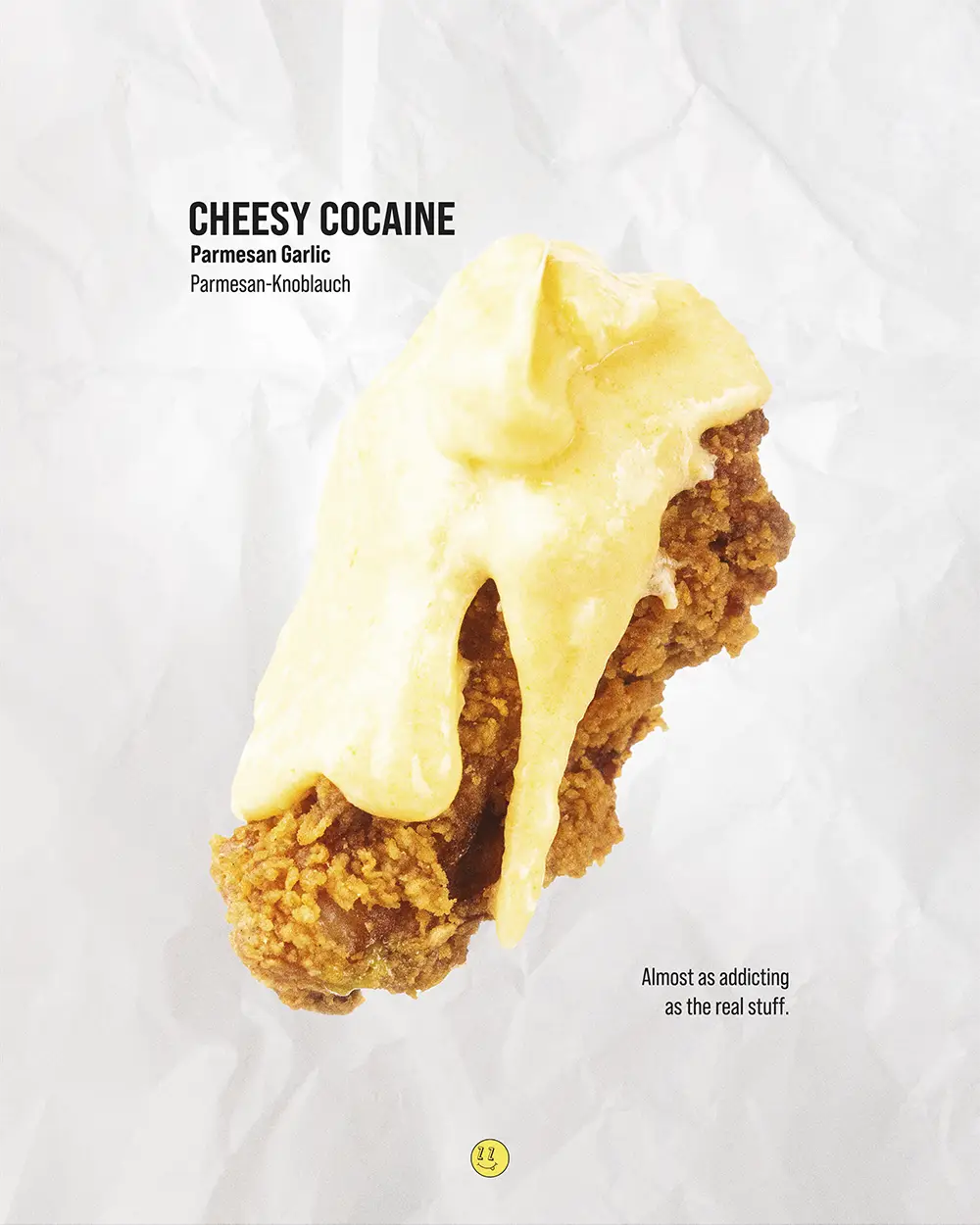 chicken wing and cheesy cocaine