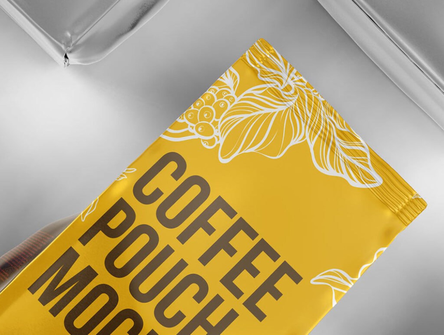 Overhead view of coffee pouches