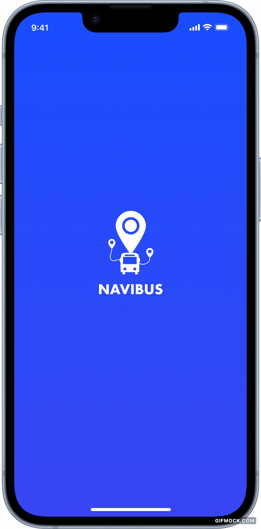 A mobile phone showcasing the design for a public transport mobile app
