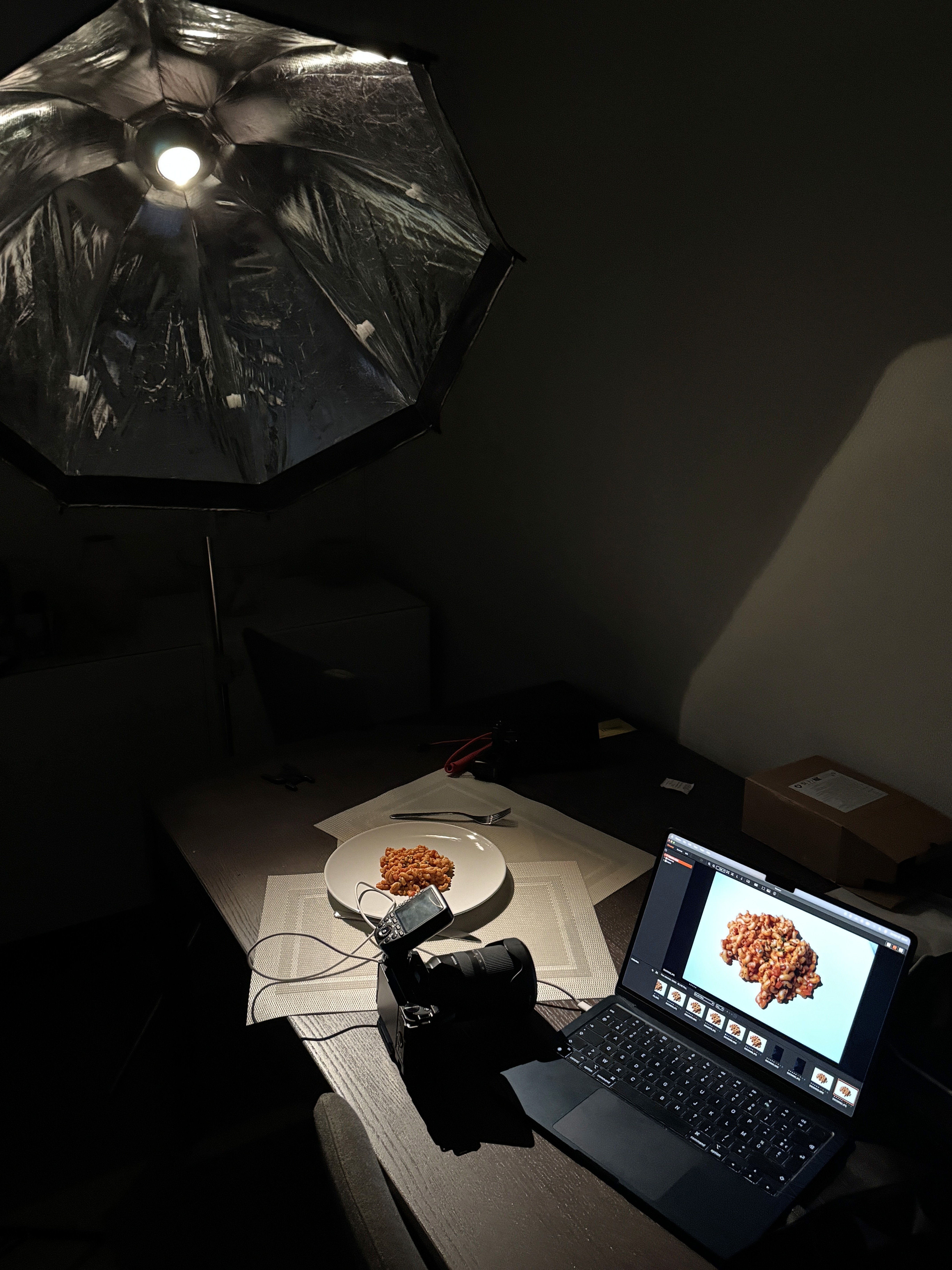 gray table lamp on brown sideboard