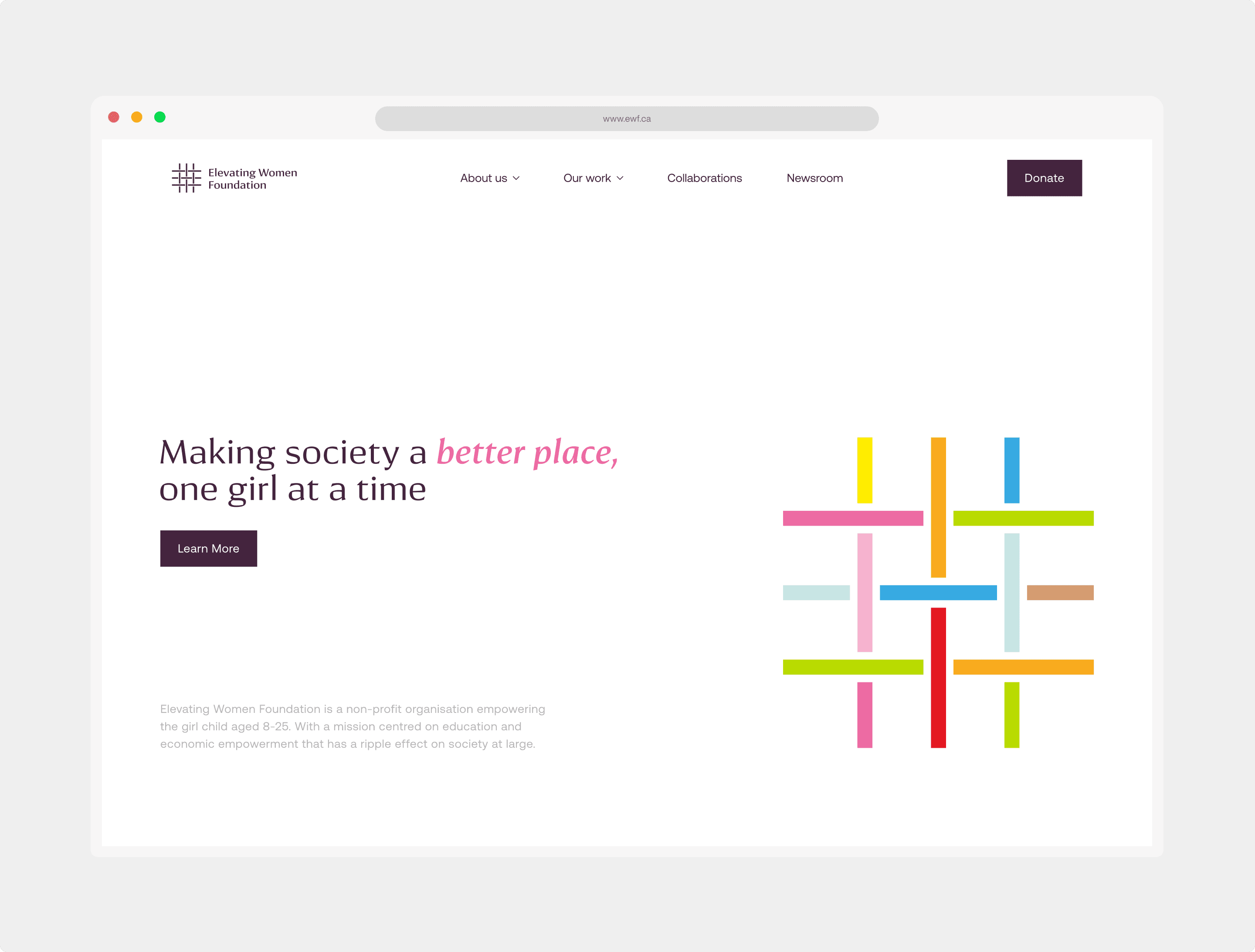 EWF home page - landing page