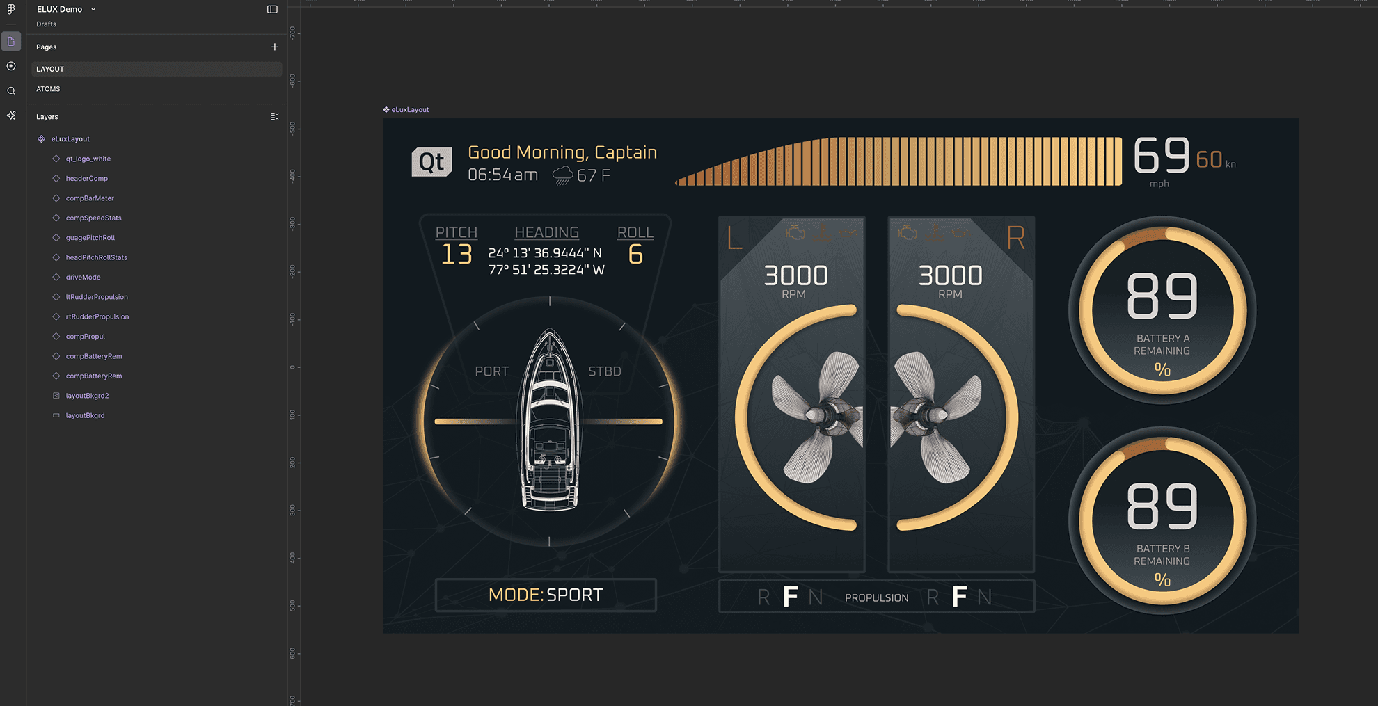 Tablet showing Bloomy UI