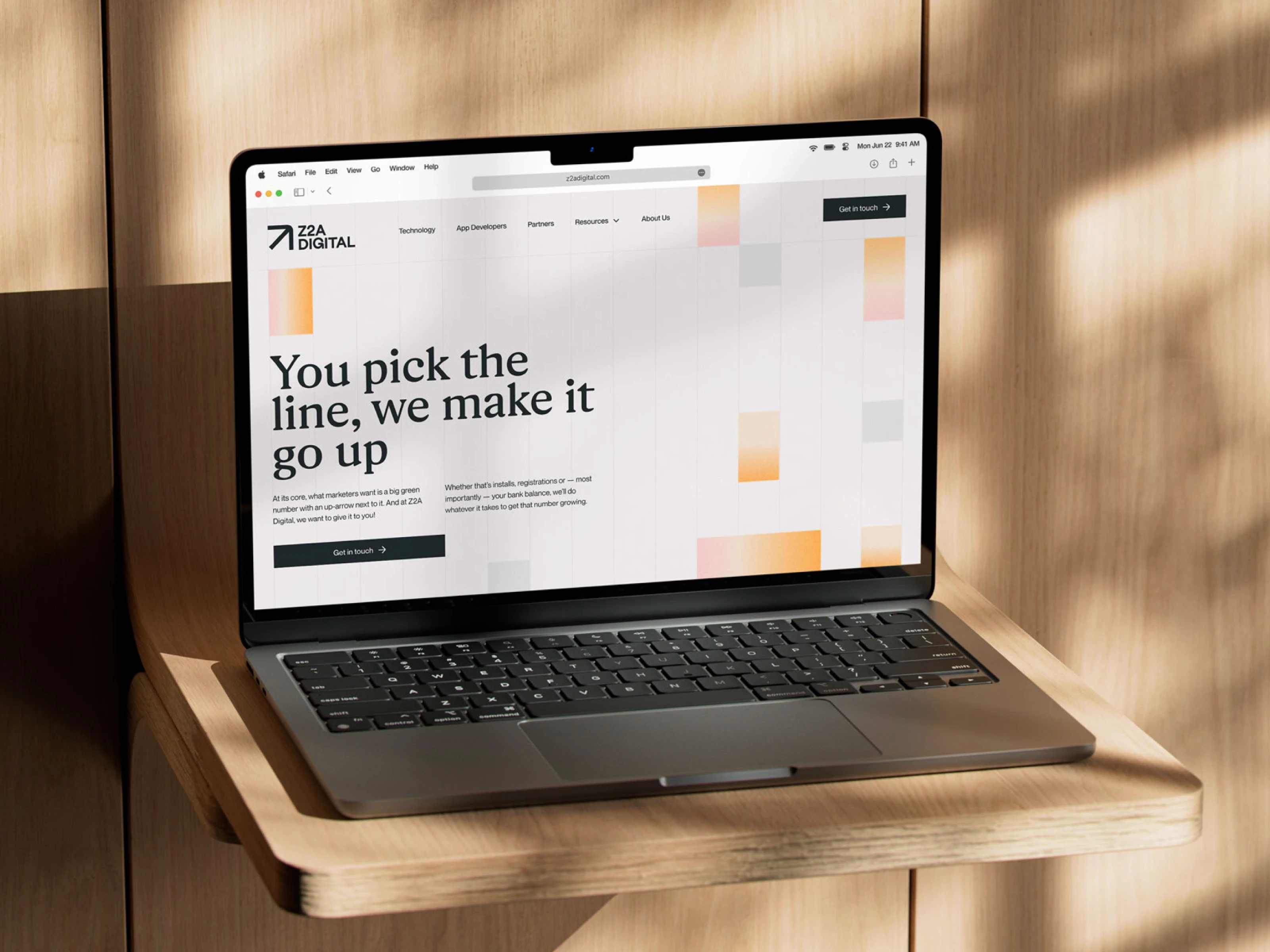 Z2A Digital website on a laptop
