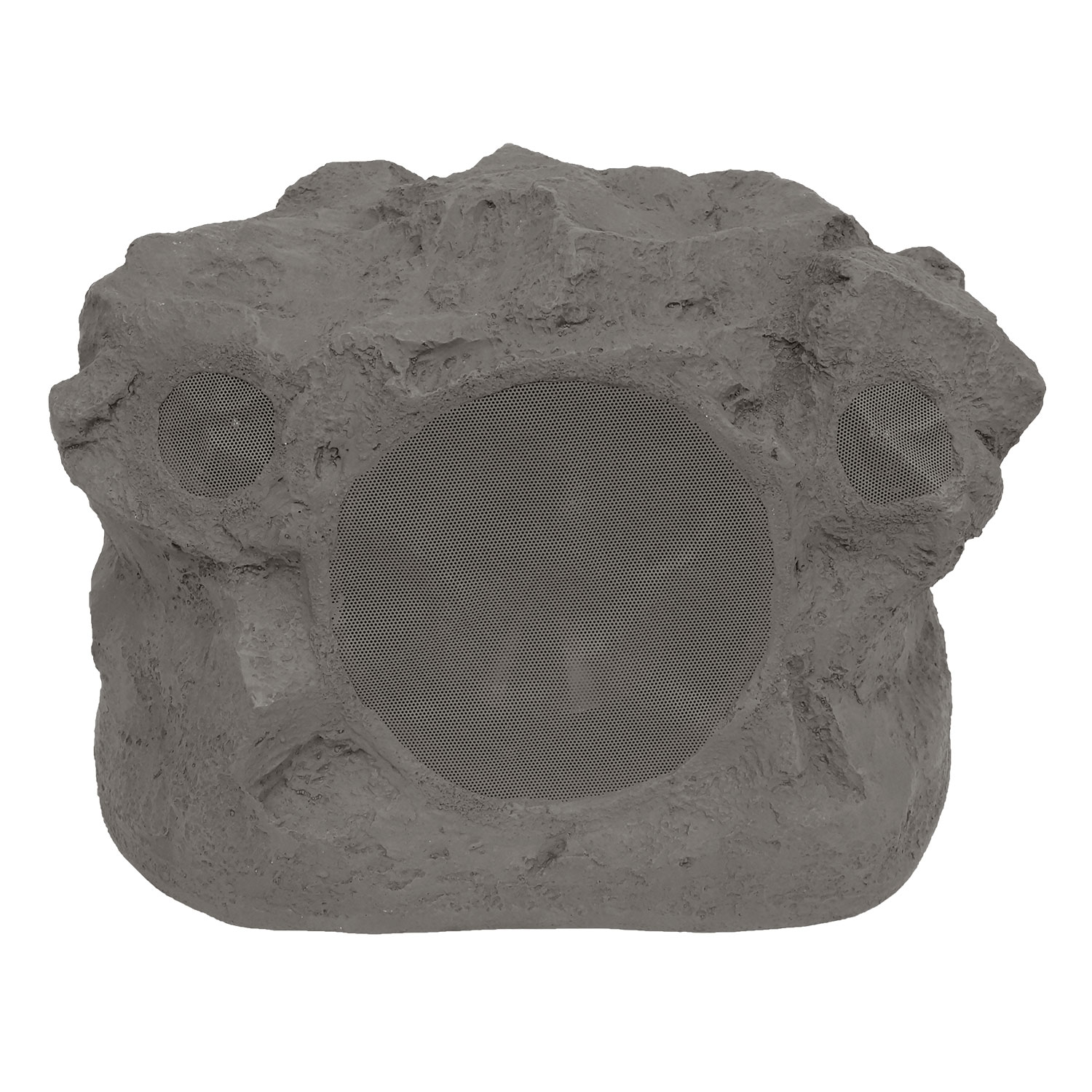 Outdoor rock speaker with multiple mesh circles
