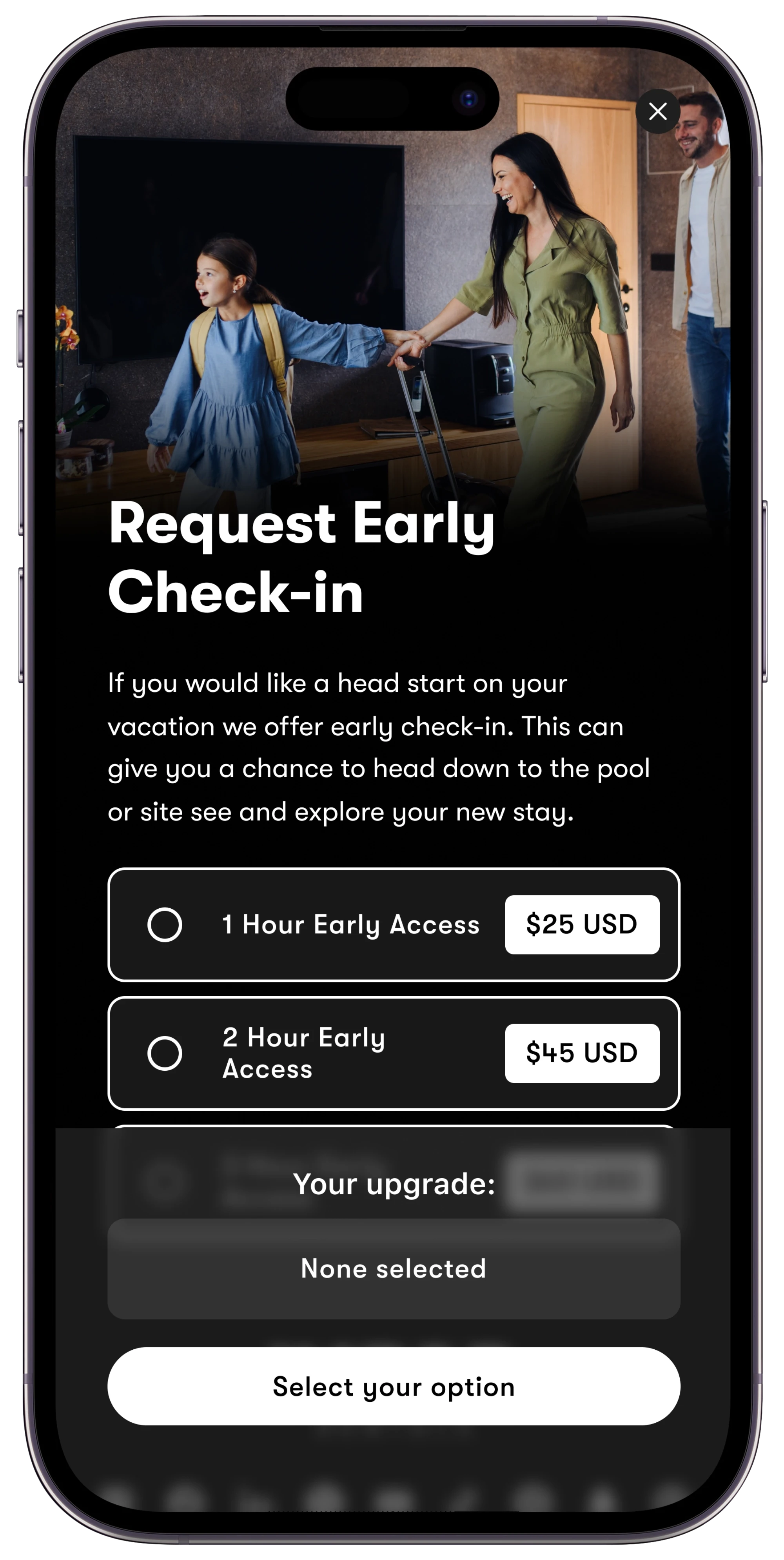 Early Check-in Upsell