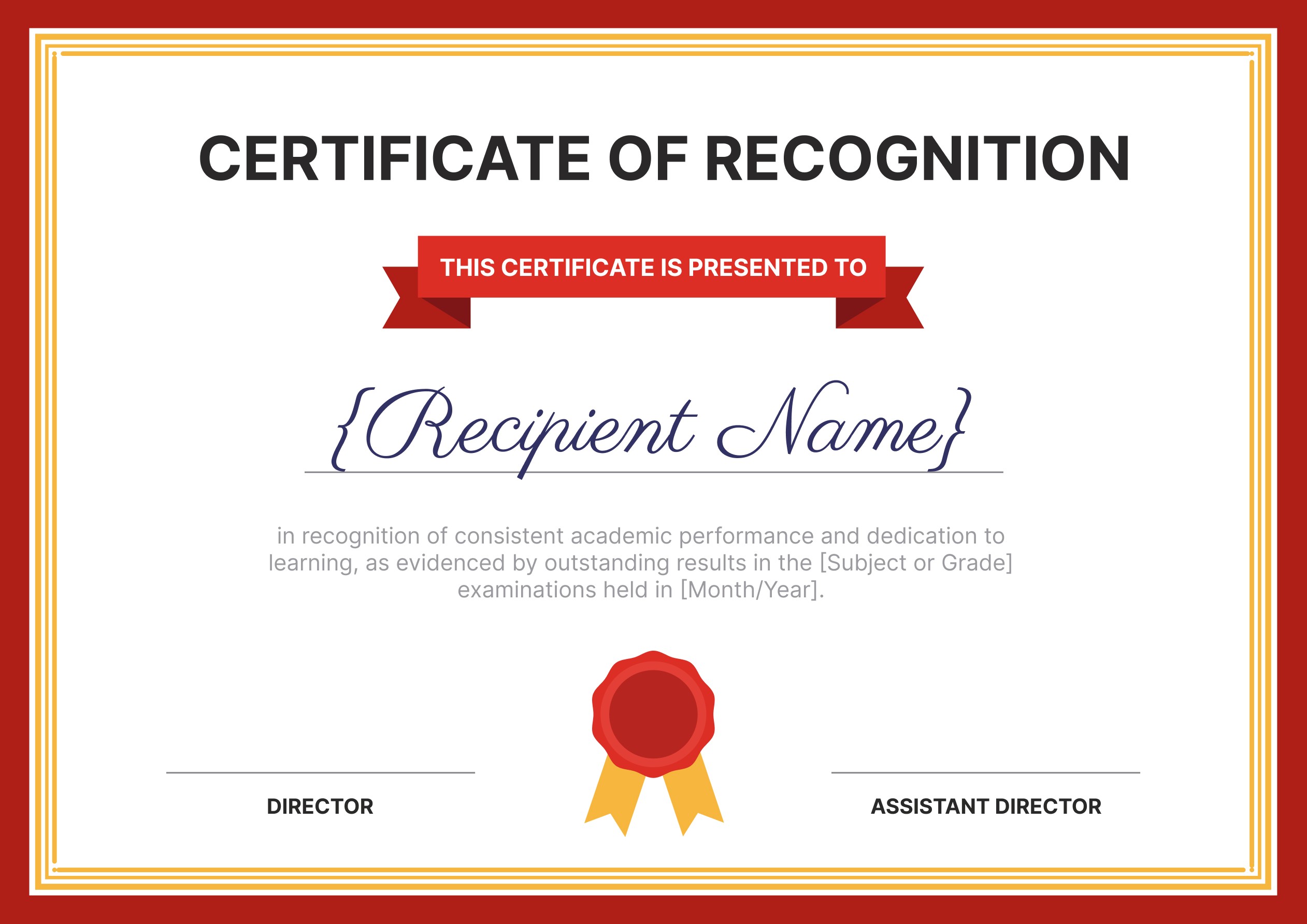 Wauld - Simple and formal school achievement certificate template