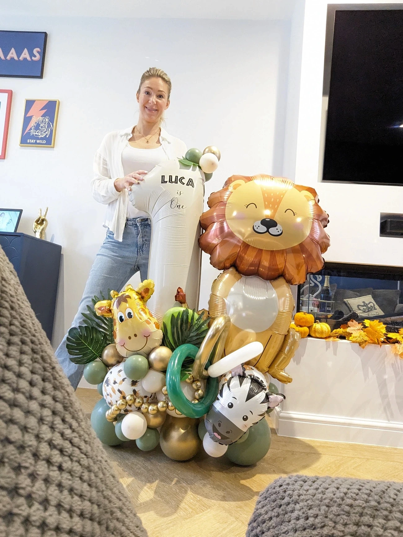 Freestanding custom number stack with themed design