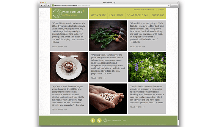 path for life website screenshot