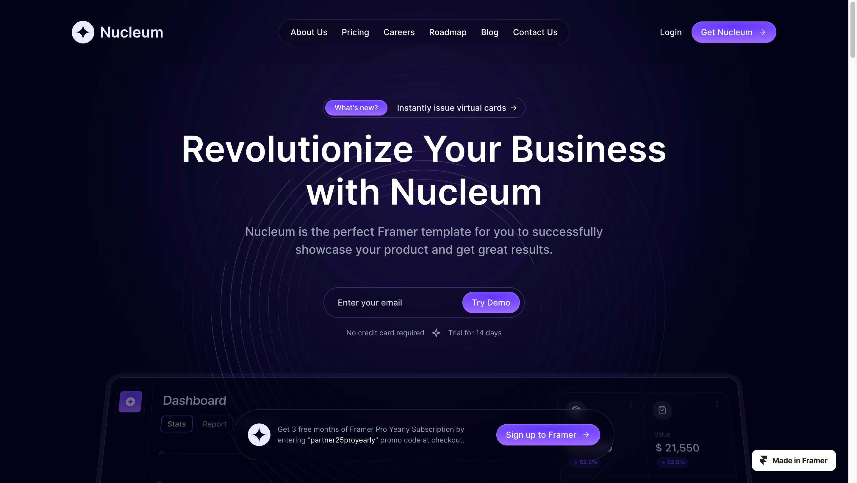 Nucleam - Landing page website template